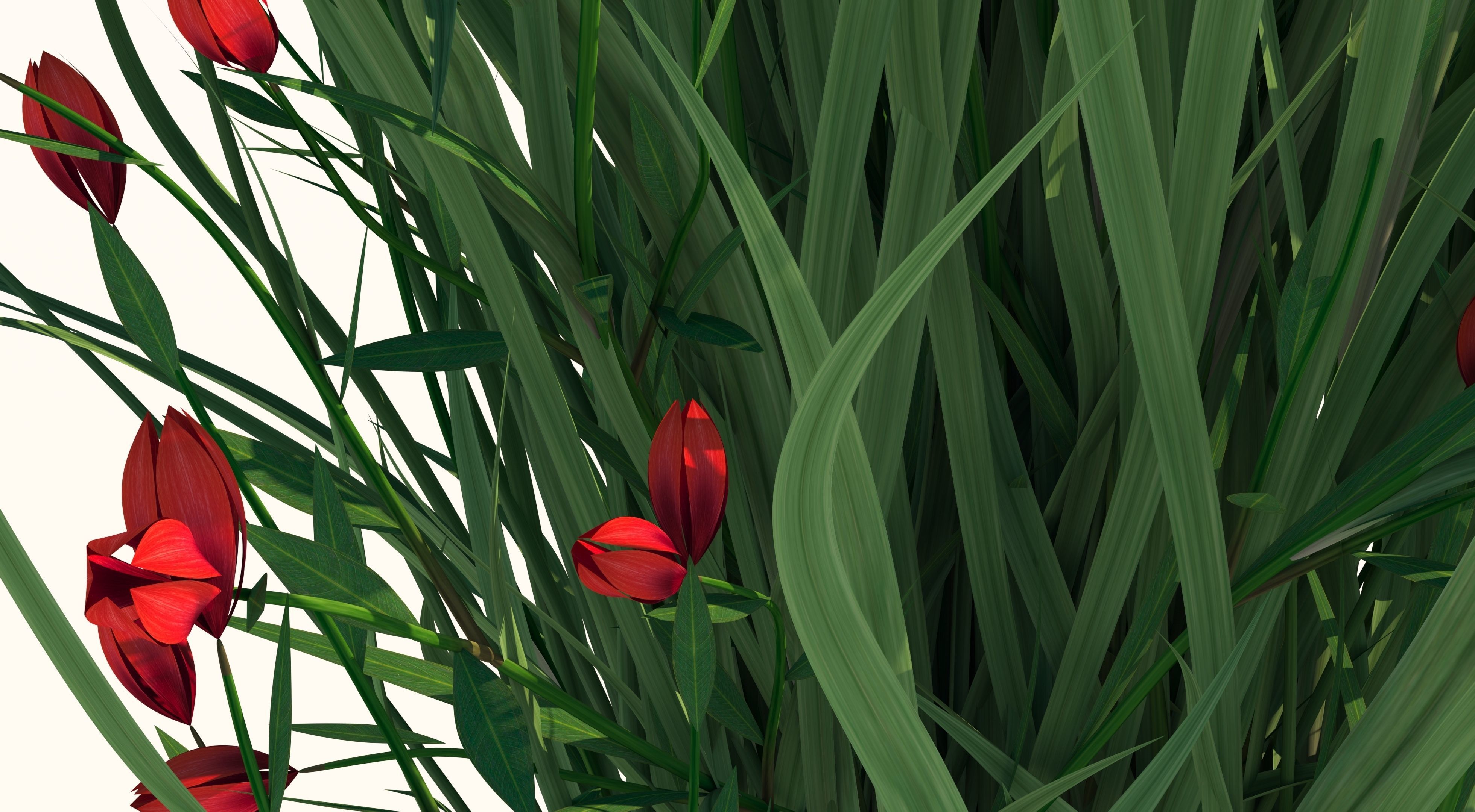 Flower plant in pot 3D model_8