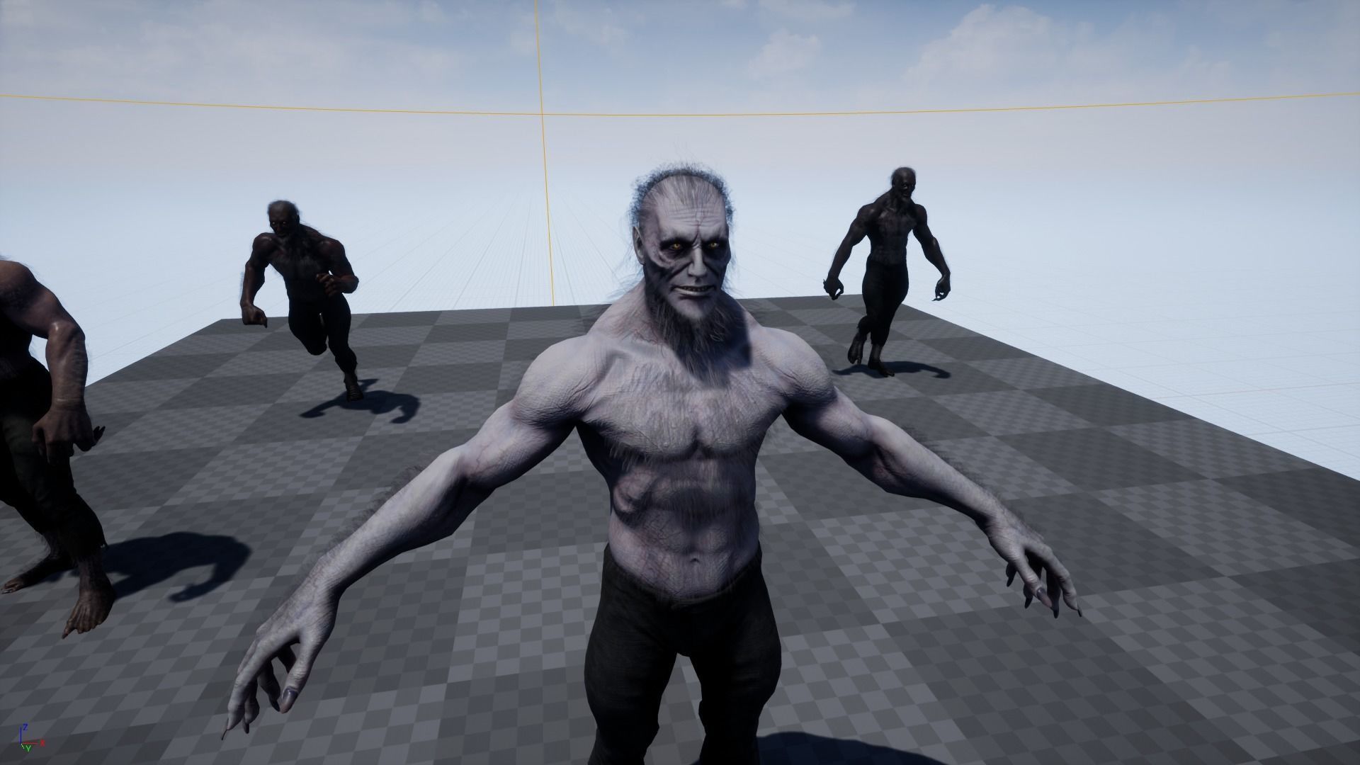 Lycanthrope humanoid creature Low-poly 3D model_8