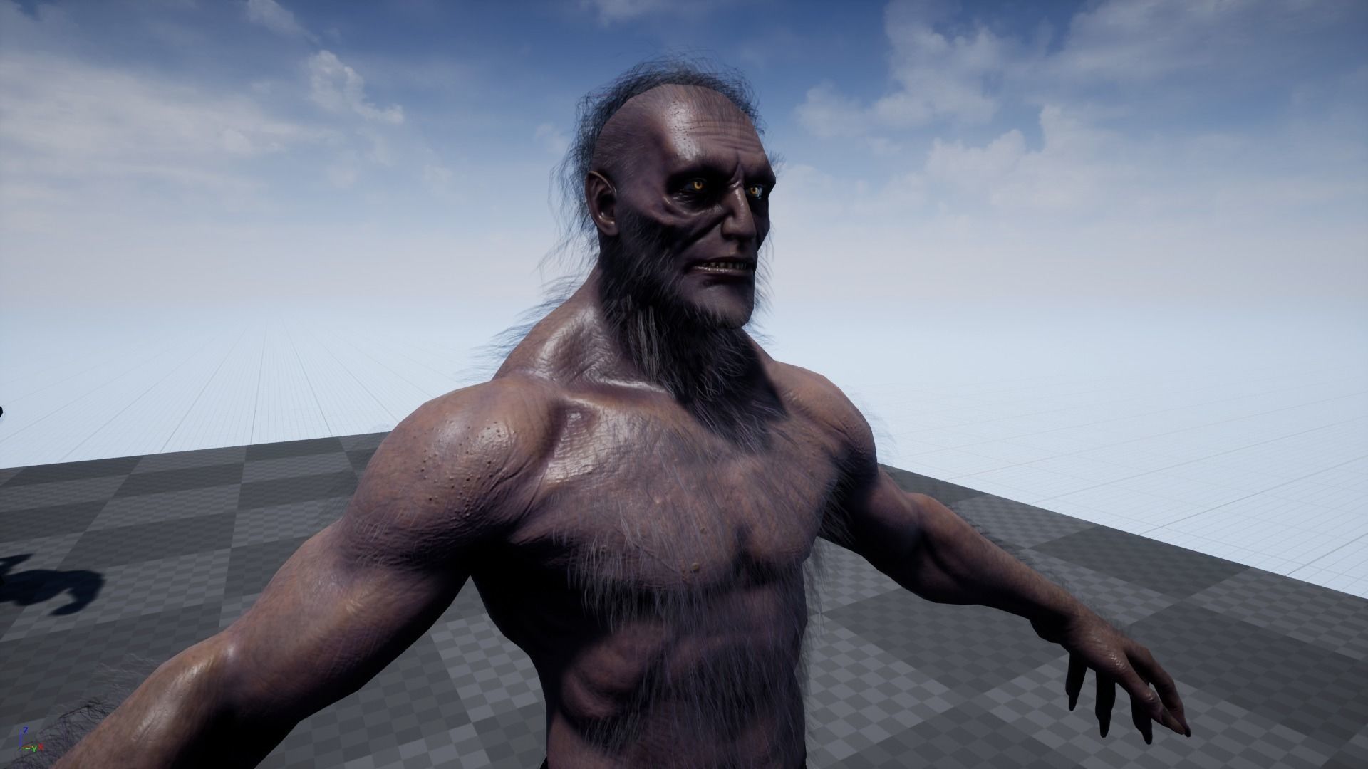 Lycanthrope humanoid creature Low-poly 3D model_9