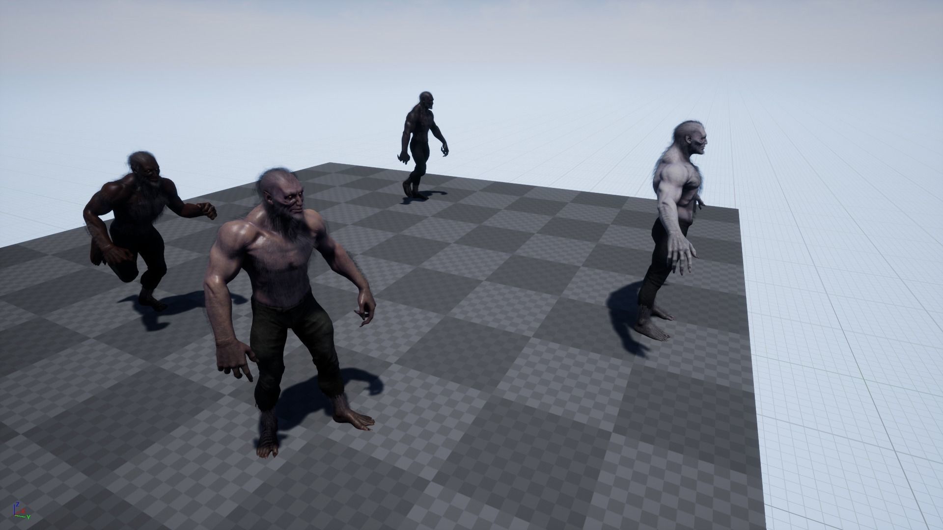 Lycanthrope humanoid creature Low-poly 3D model_11