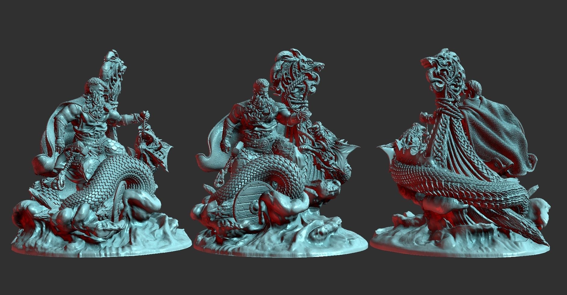 Thor Fishing for Jormungand 3D print model_6