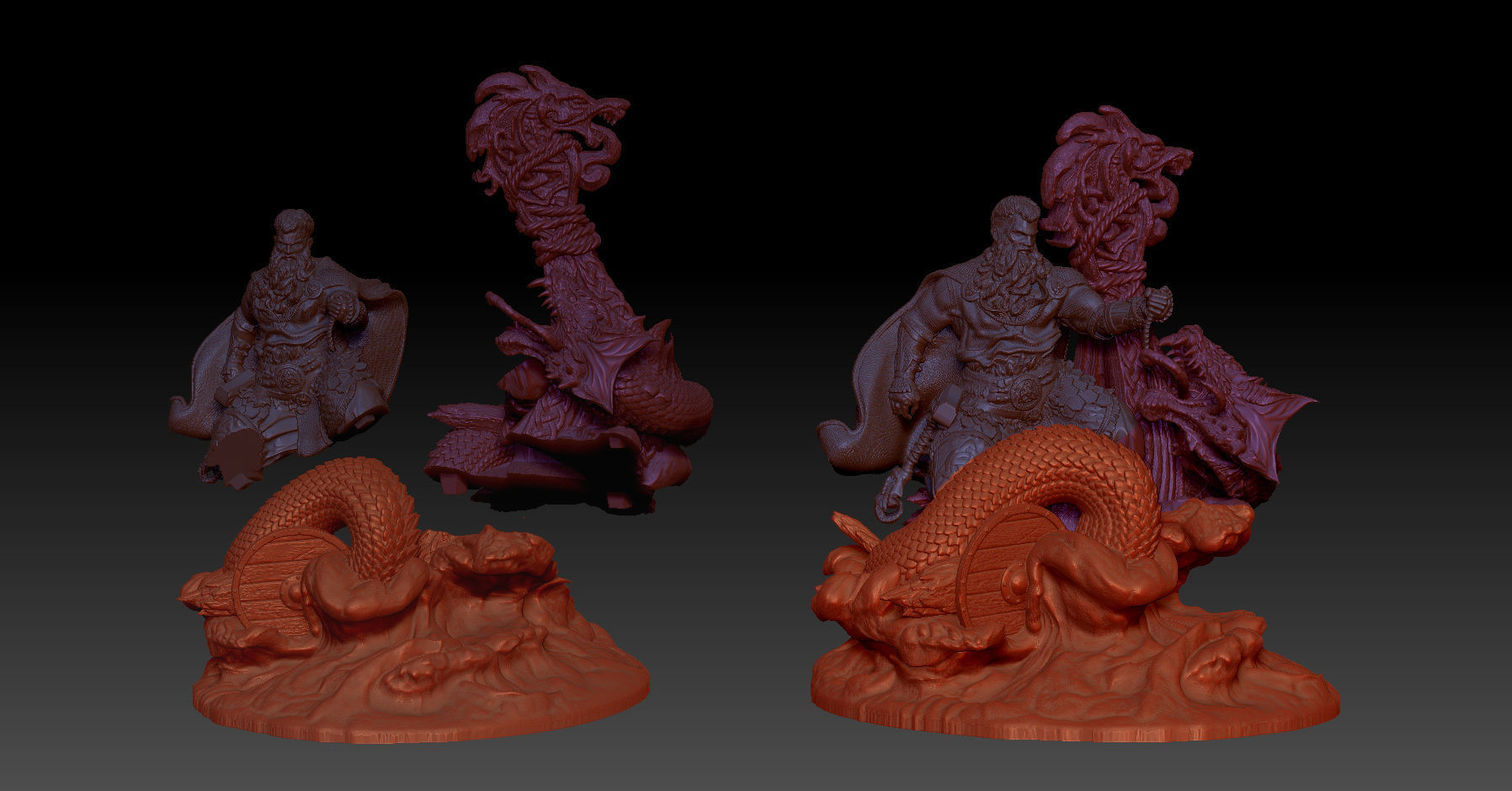 Thor Fishing for Jormungand 3D print model_8