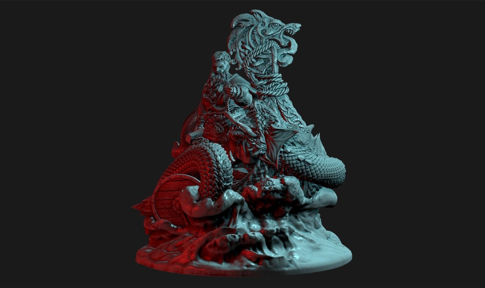 Thor Fishing for Jormungand 3D print model_2