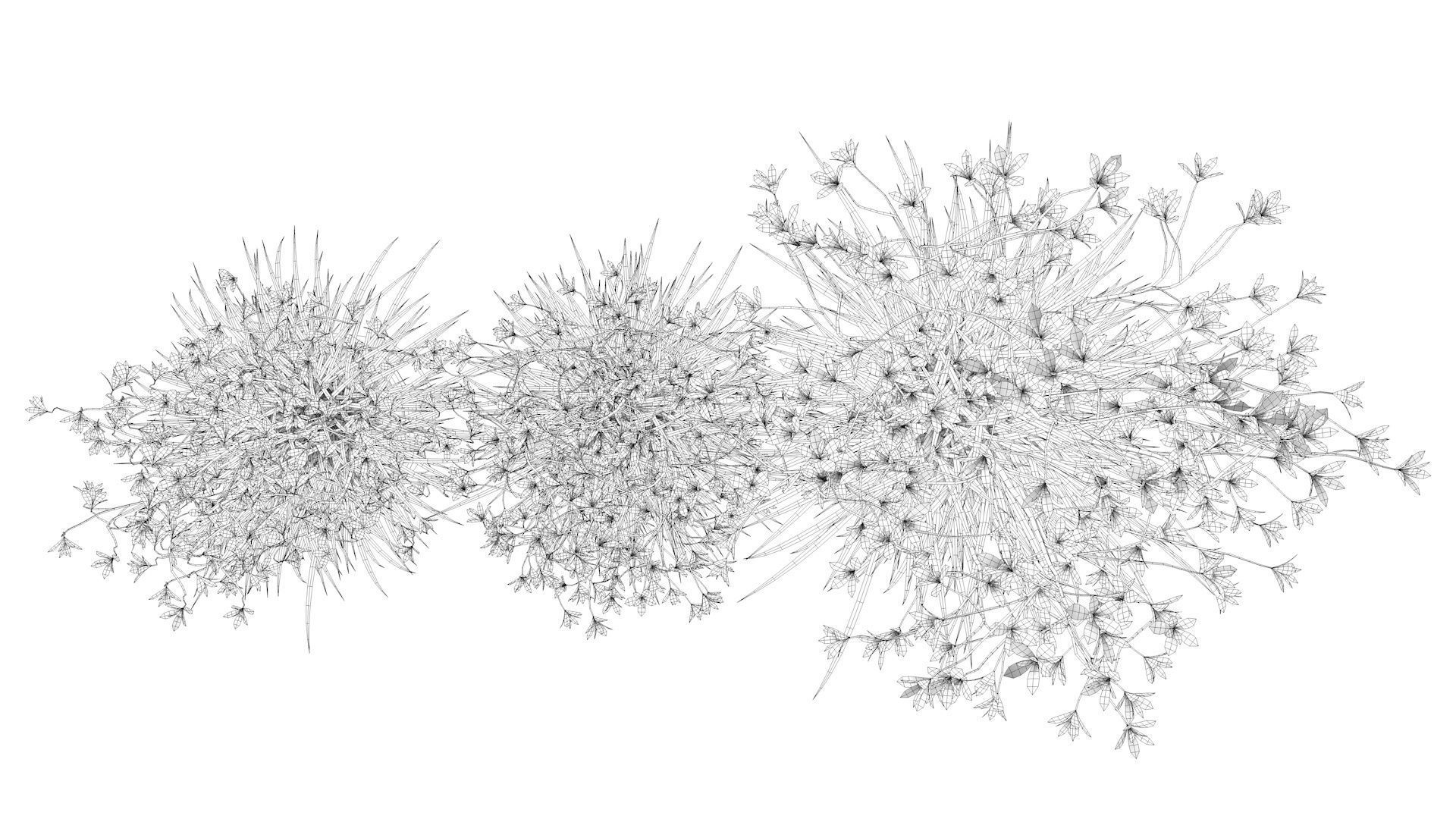 Flower Collection three vases Low-poly 3D model_12