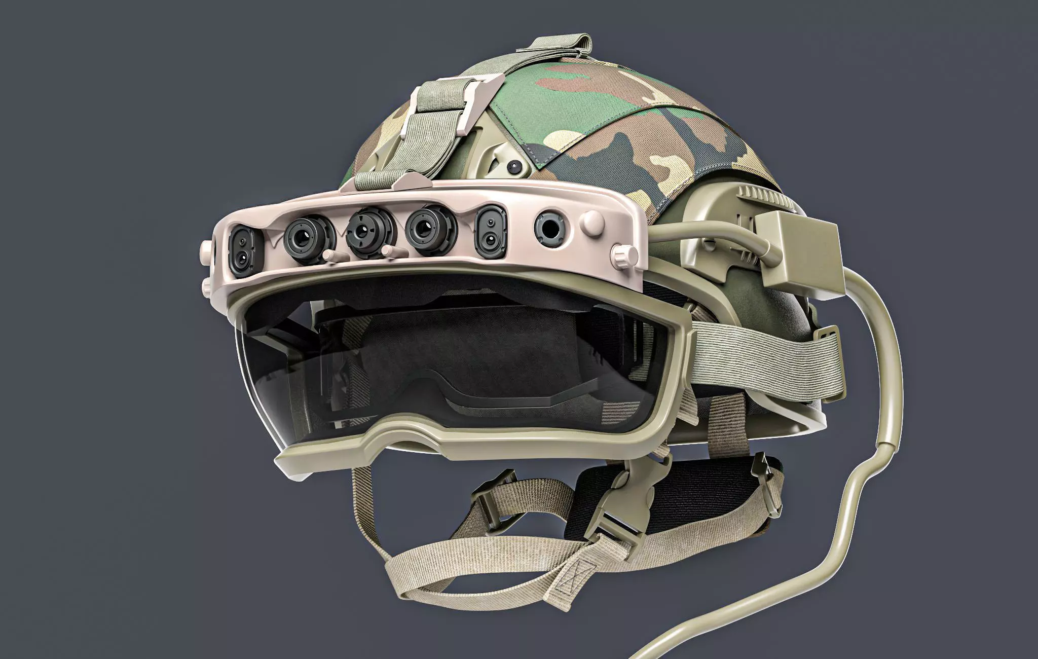 IVAS headset HoloLens Goggles Military Helmet 3D model_0
