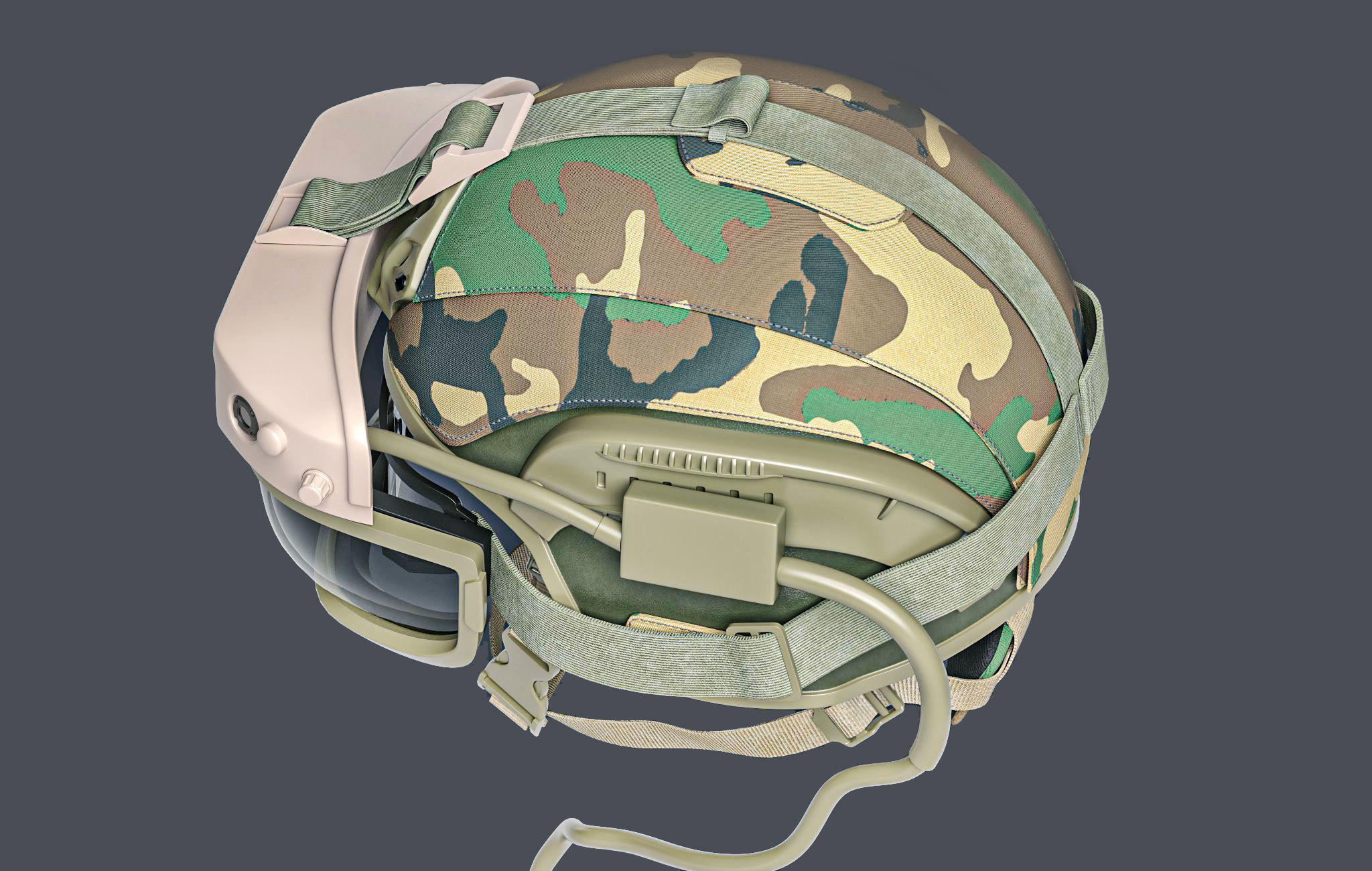 IVAS headset HoloLens Goggles Military Helmet 3D model_4