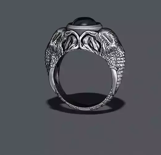 elephant ring with gem stone