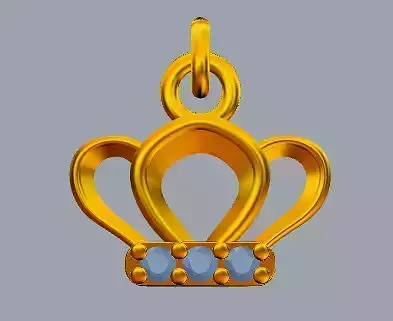 Sterling Silver Crown Design Charm Pendant Jewelry