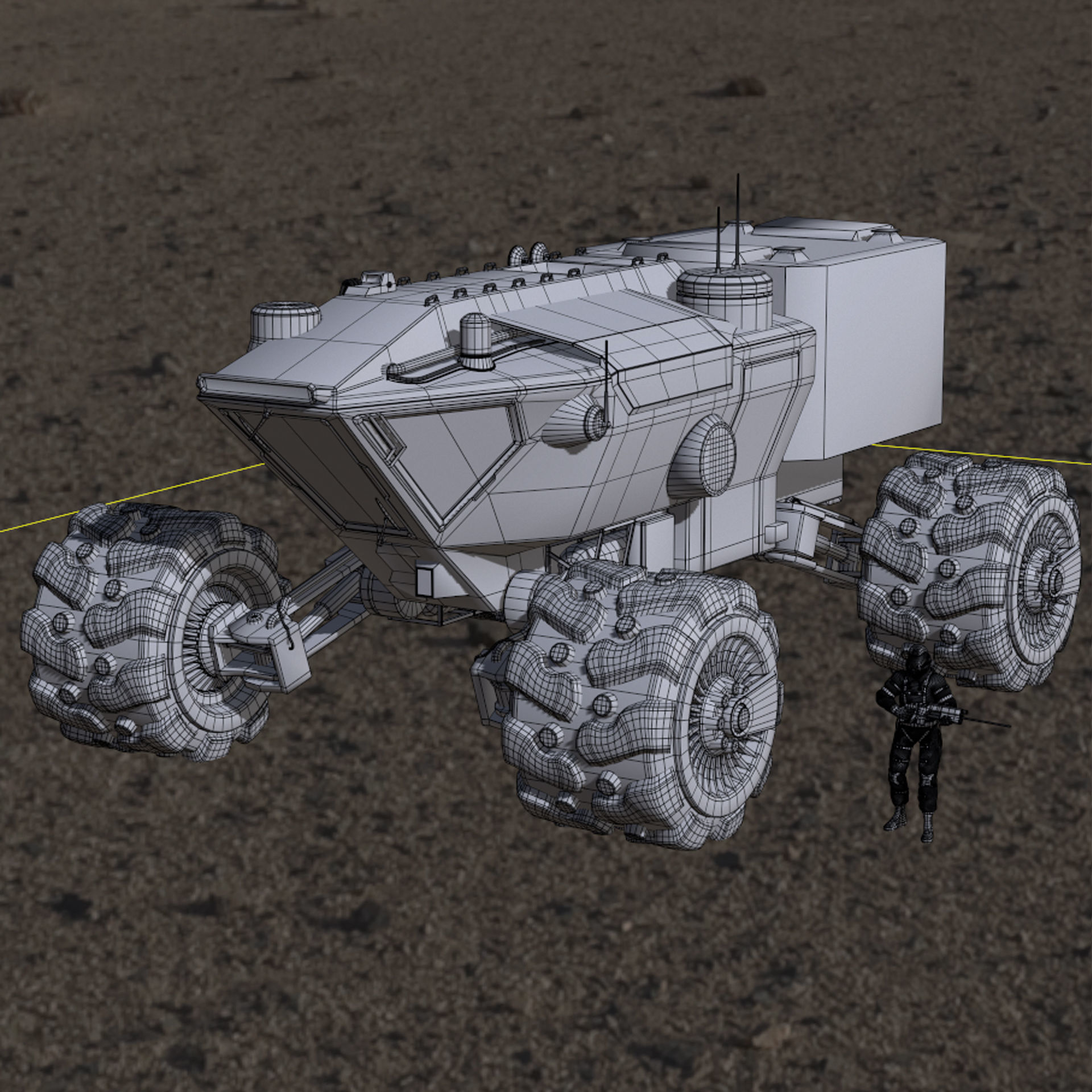 MARS ROVER Low-poly 3D model_14