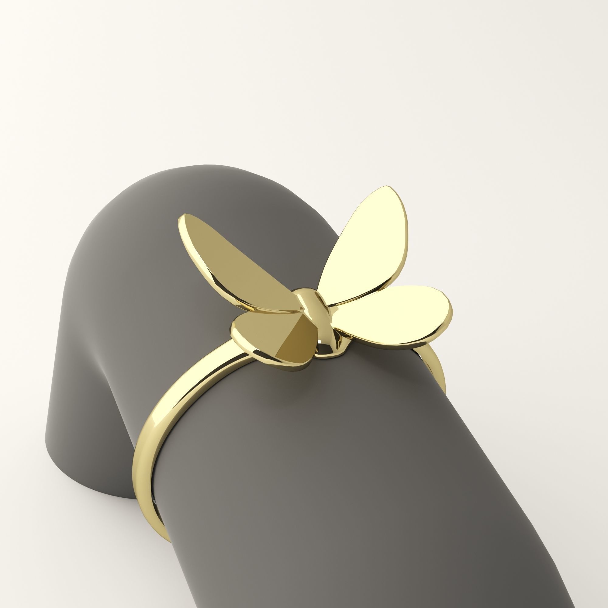 Butterfly ring 3D print model_7