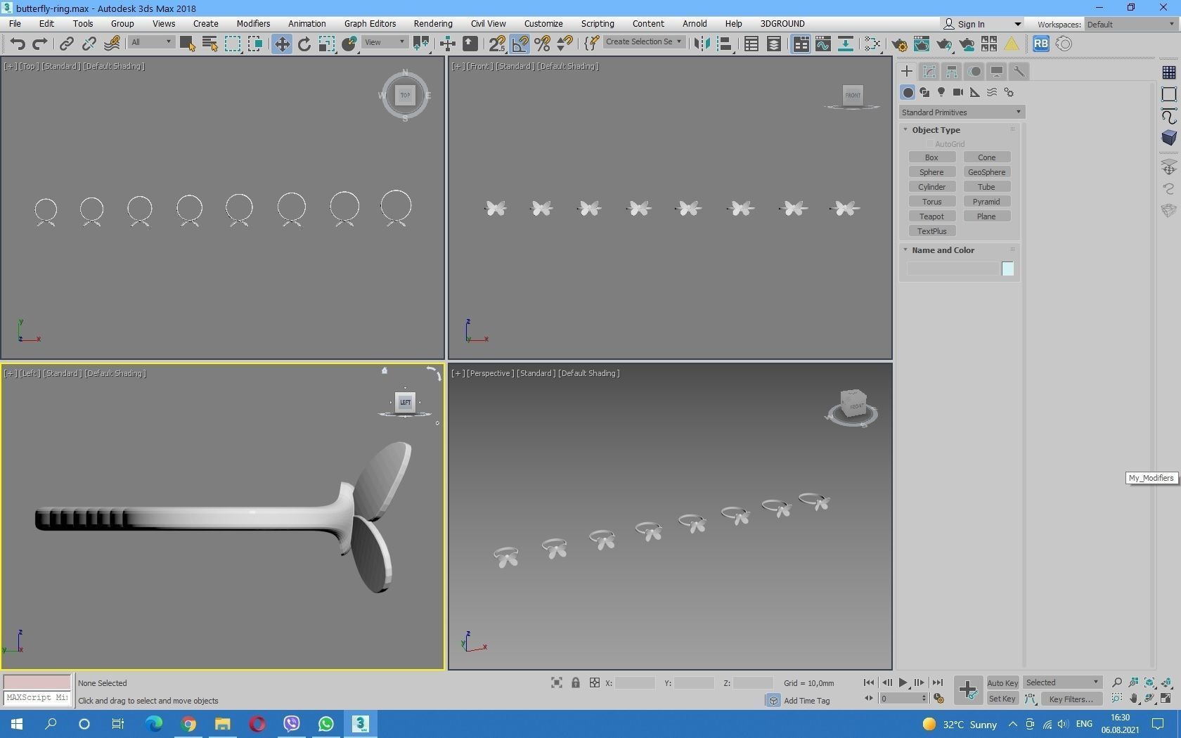 Butterfly ring 3D print model_21