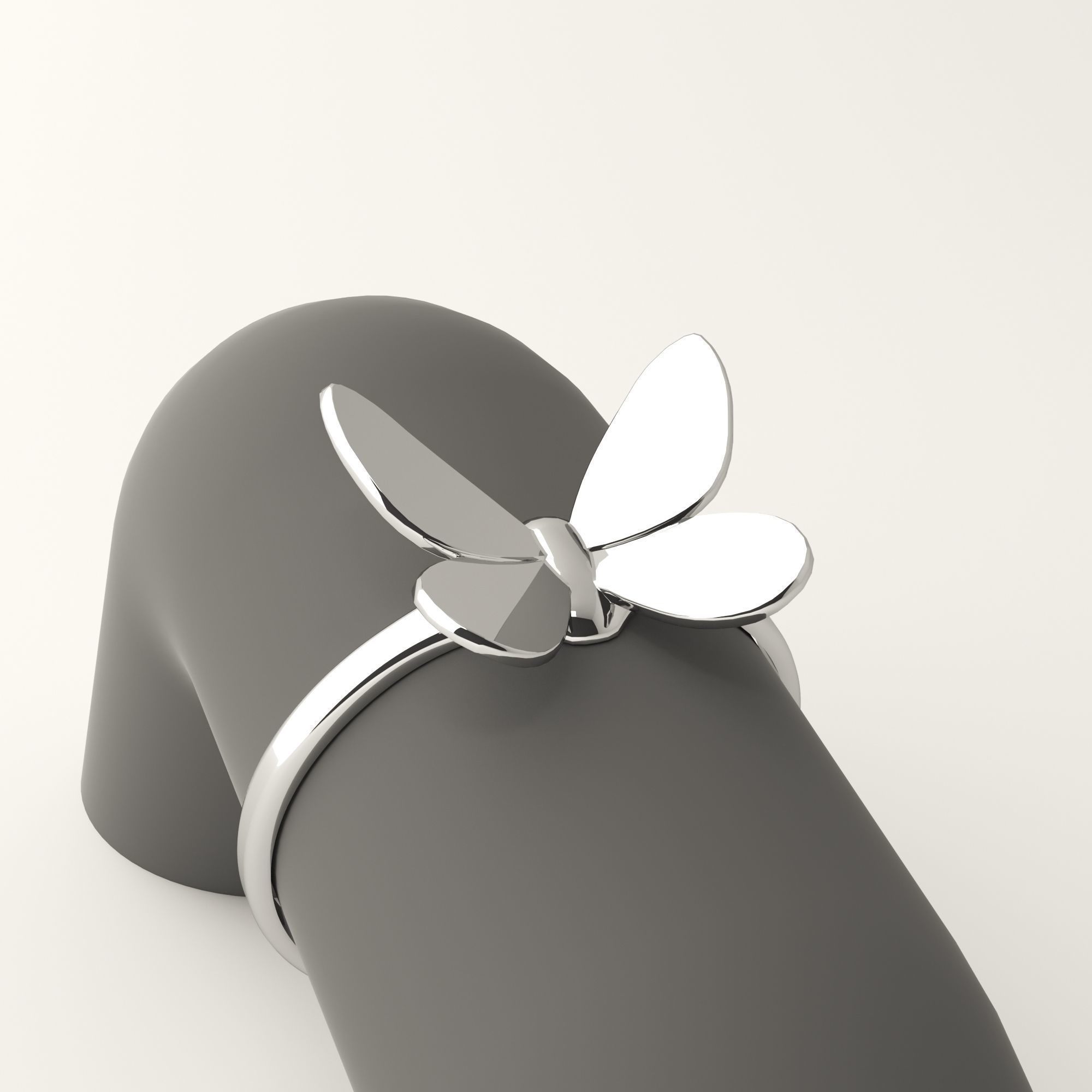 Butterfly ring 3D print model_6