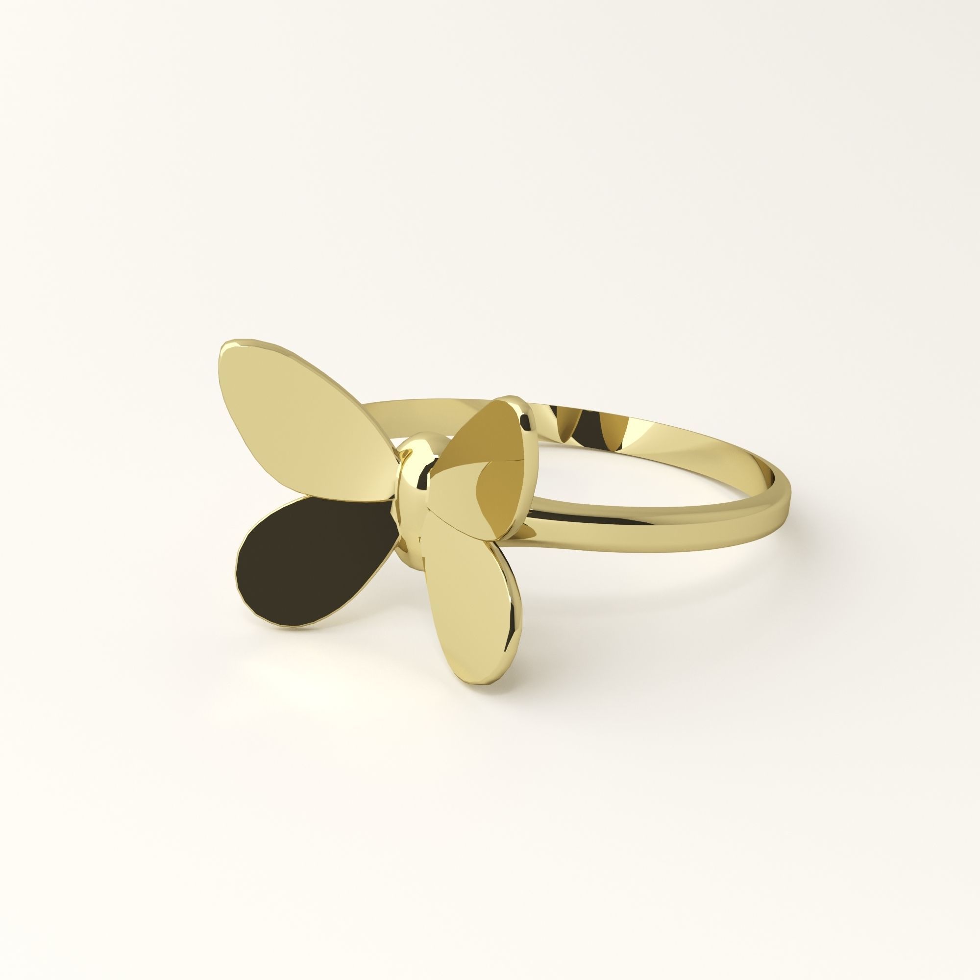Butterfly ring 3D print model_11