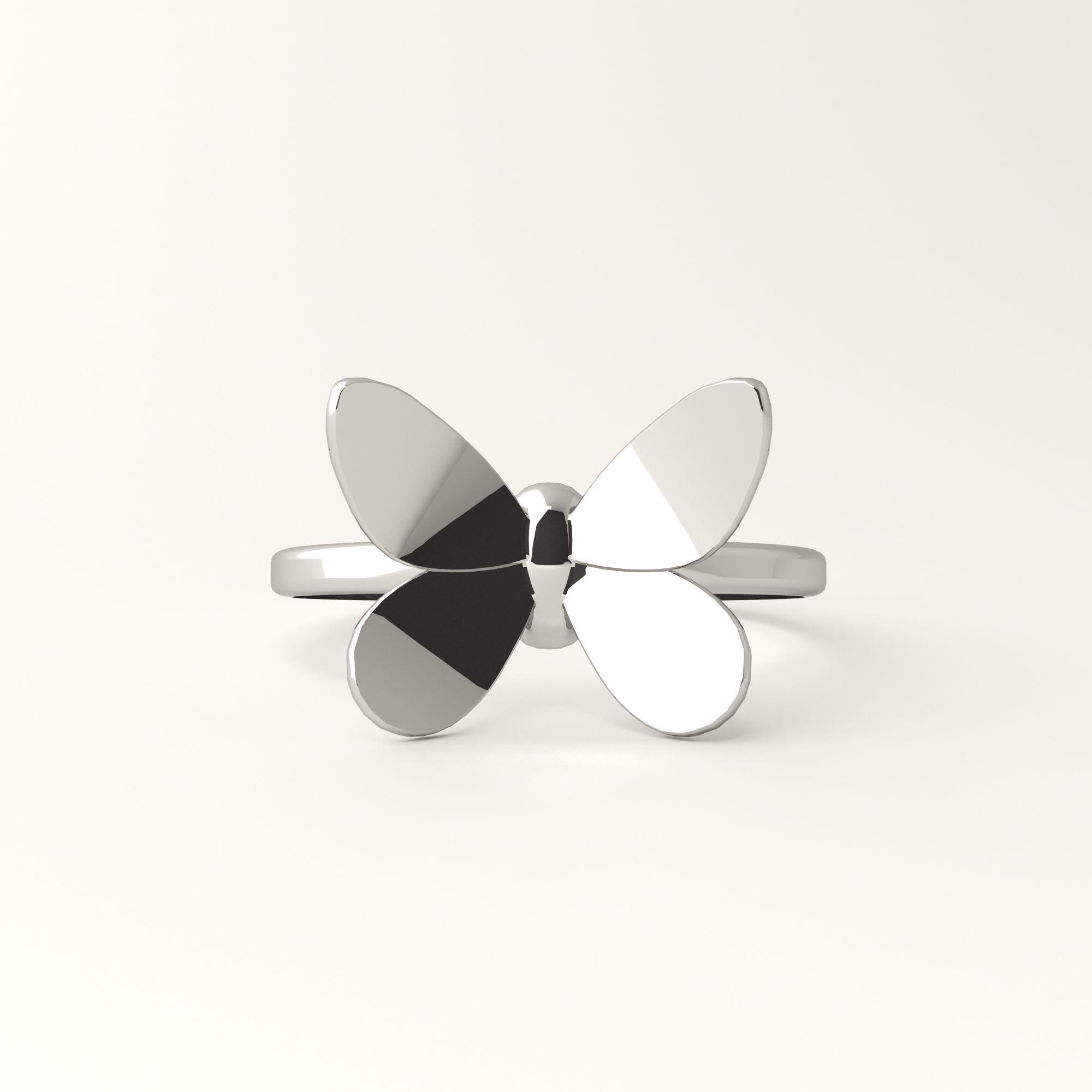 Butterfly ring 3D print model_8