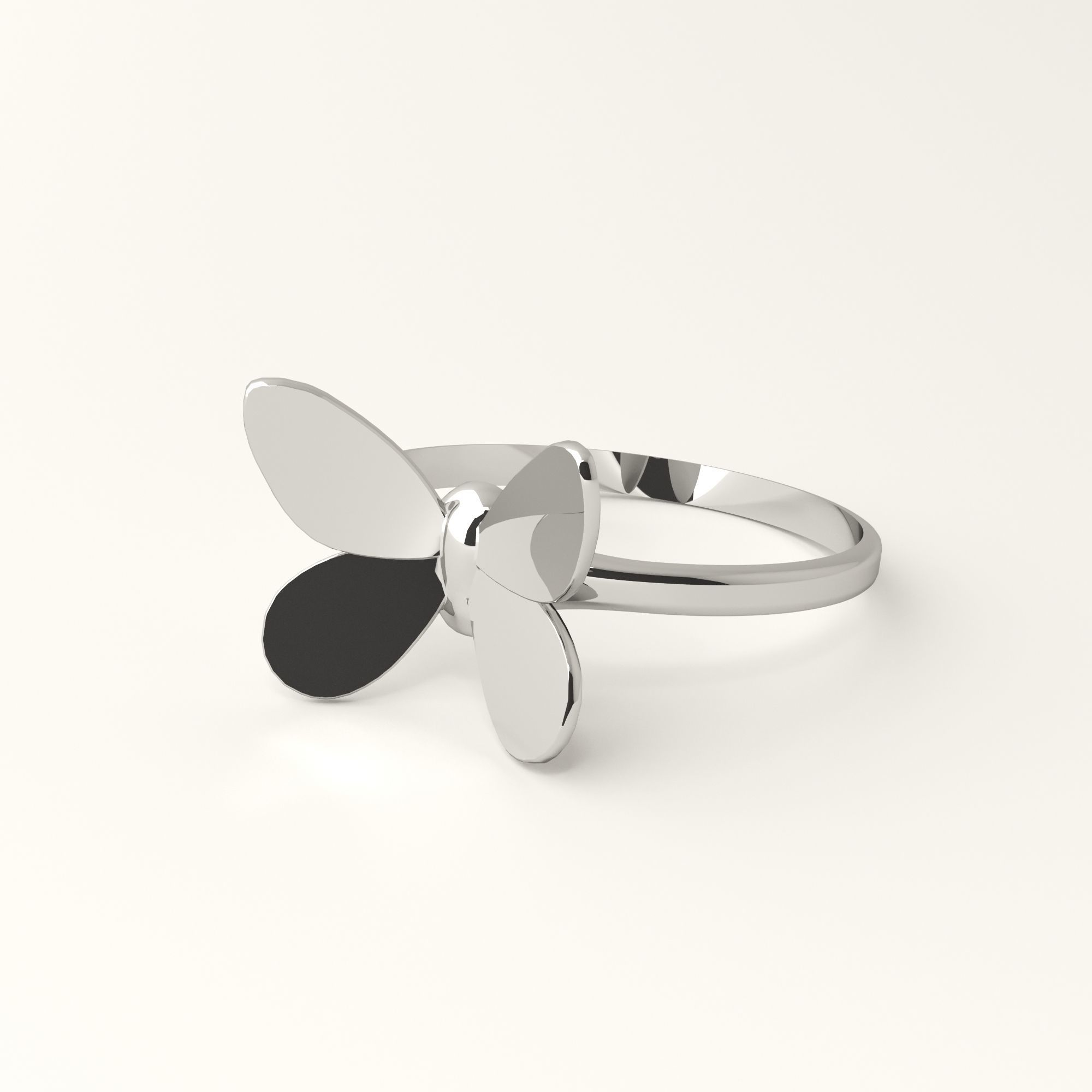 Butterfly ring 3D print model_10