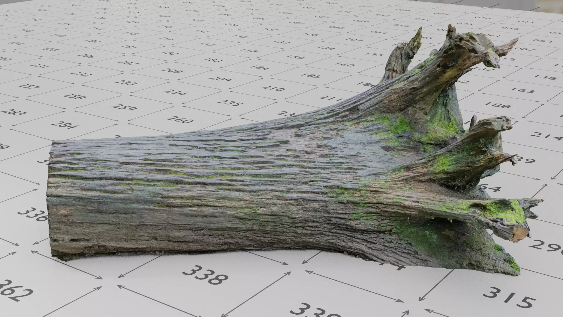 Old Rotten Fallen Tree 3D Scanned Low-poly 3D model_0