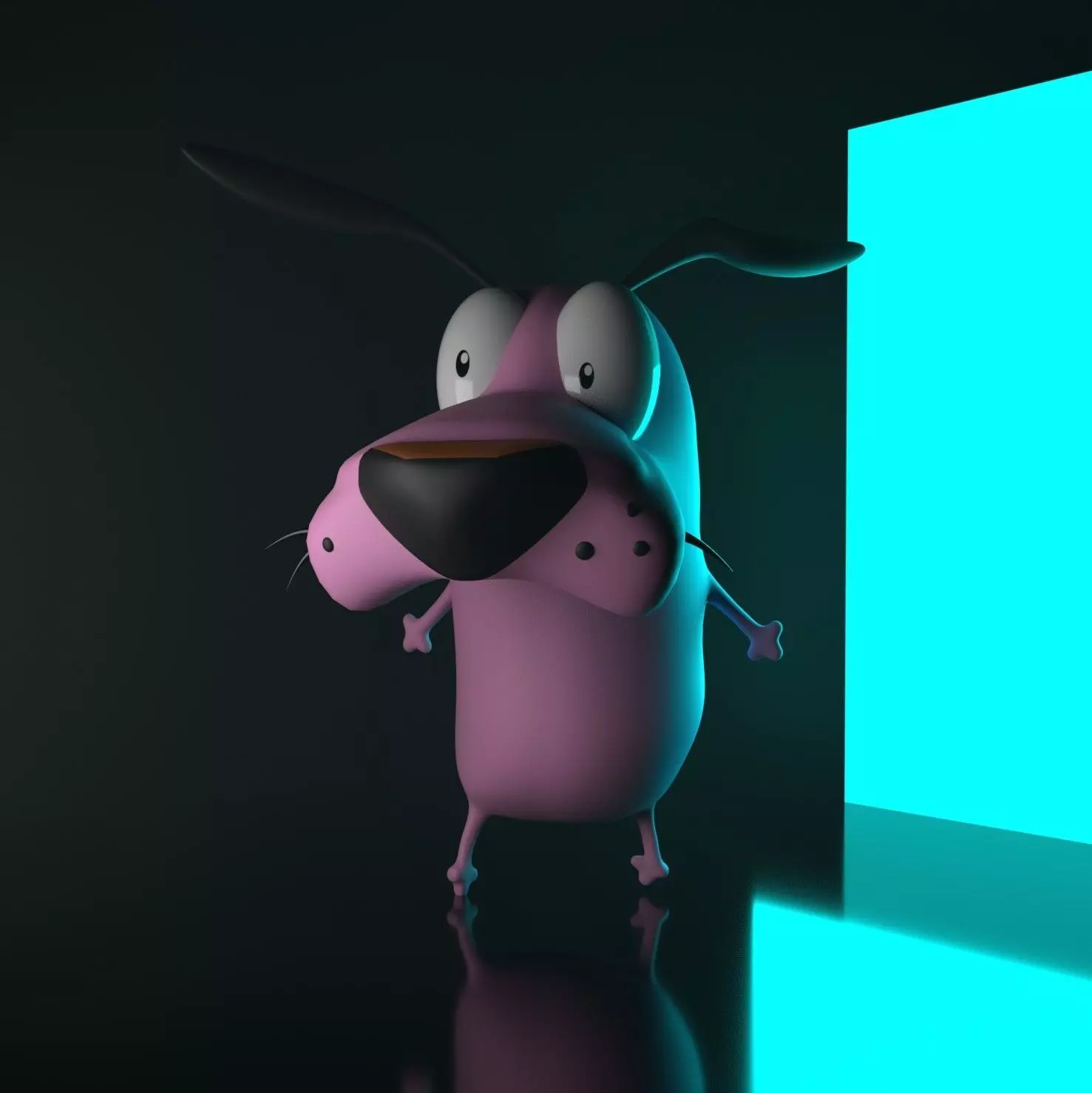 Courage dog Low-poly 3D model_0