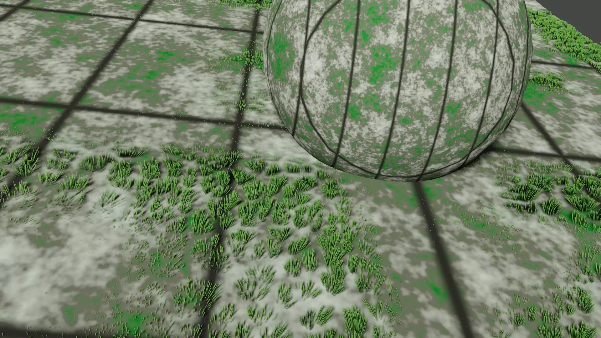 Concrete ground  real material with some grass Texture_0