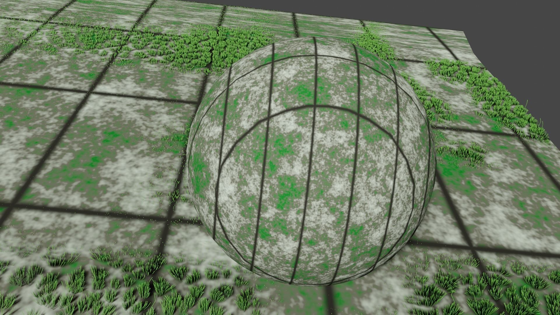 Concrete ground  real material with some grass Texture_1