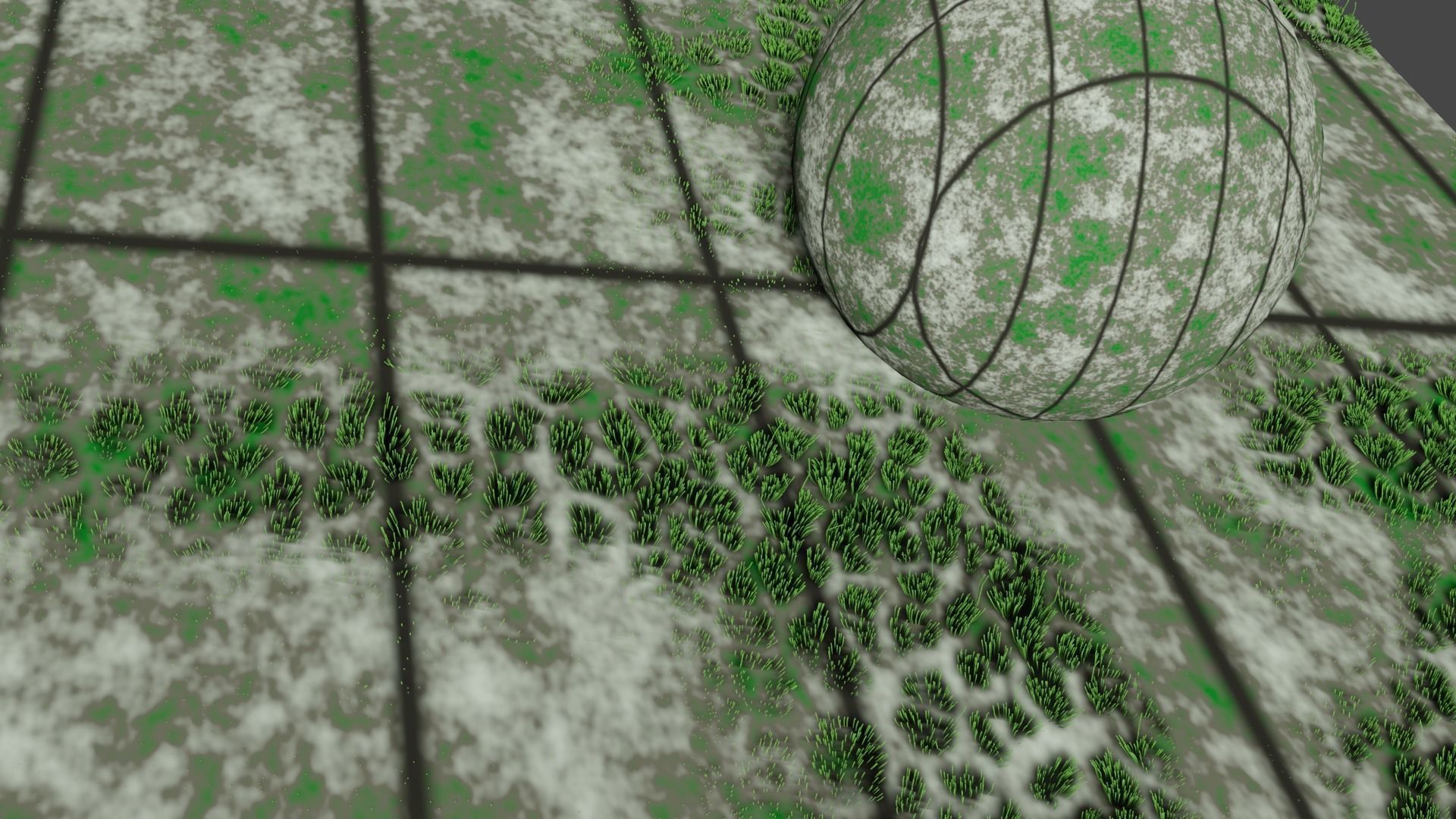 Concrete ground  real material with some grass Texture_4