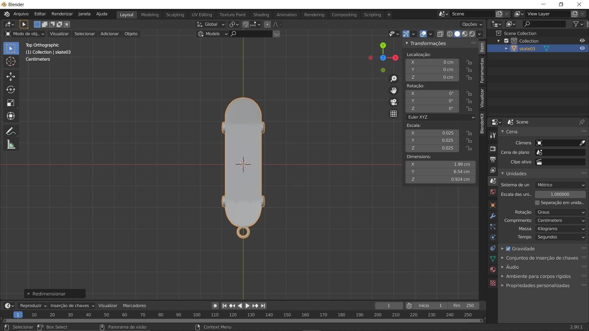 Skate Board keychains 3d print - blender 3d Free 3D print model_23