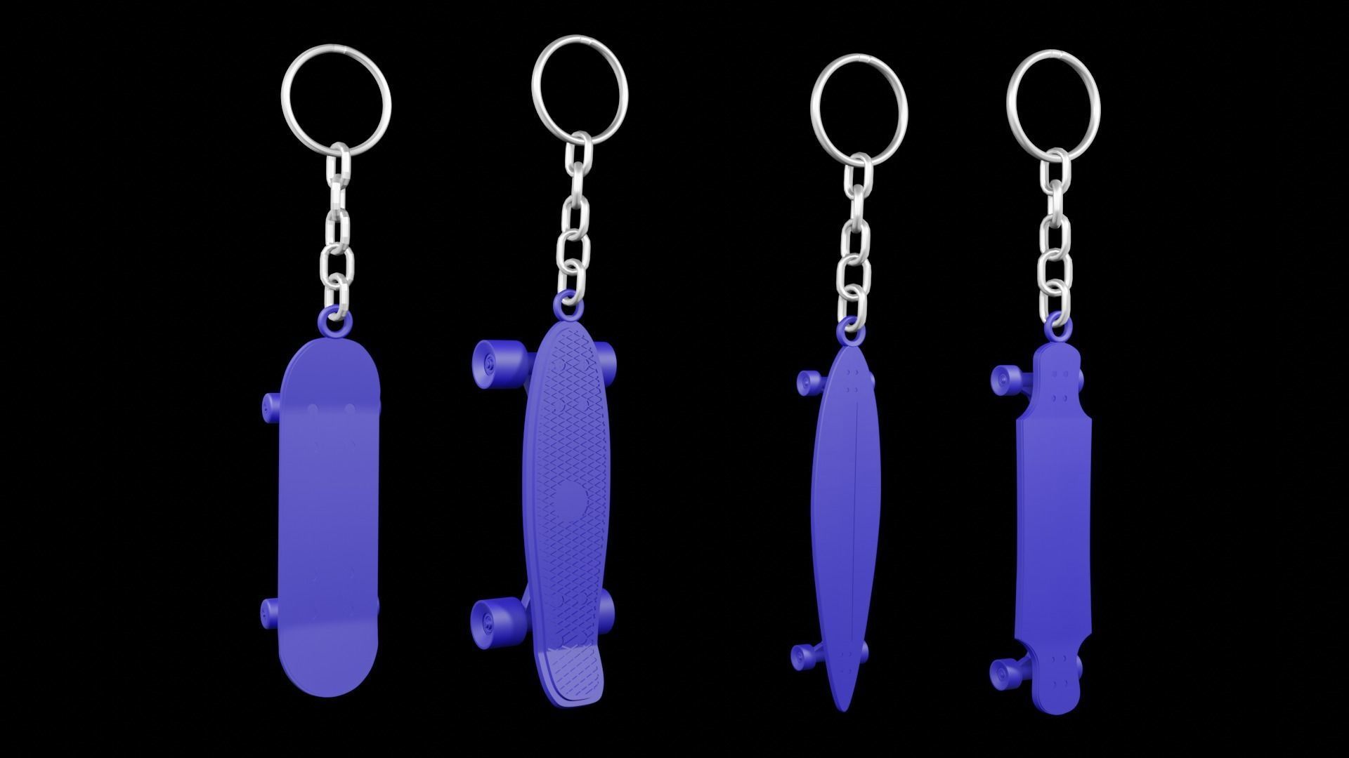 Skate Board keychains 3d print - blender 3d Free 3D print model_1