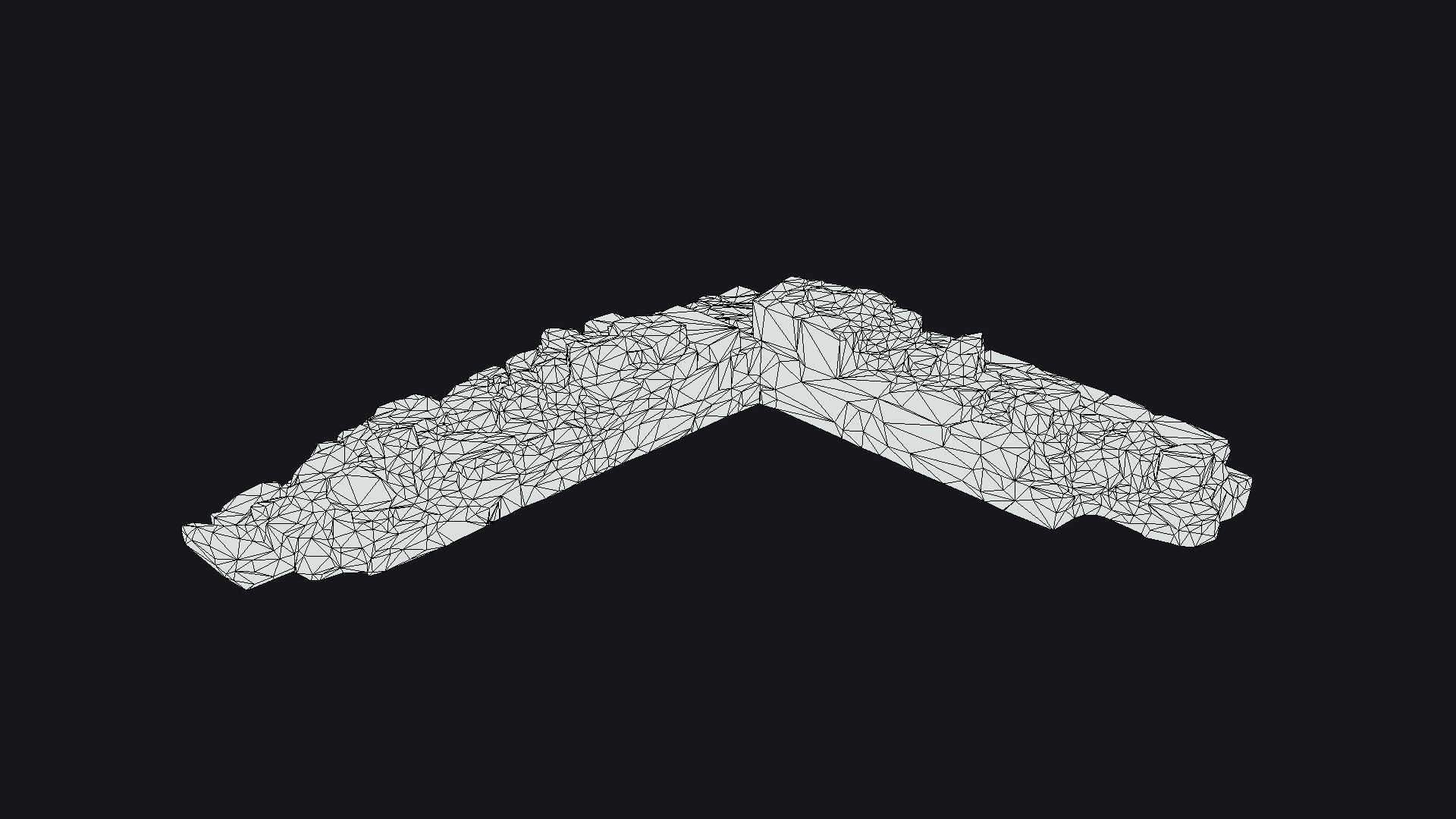 Game Ready Scanned Castle Ruins - Part of a Wall Low-poly 3D model_1