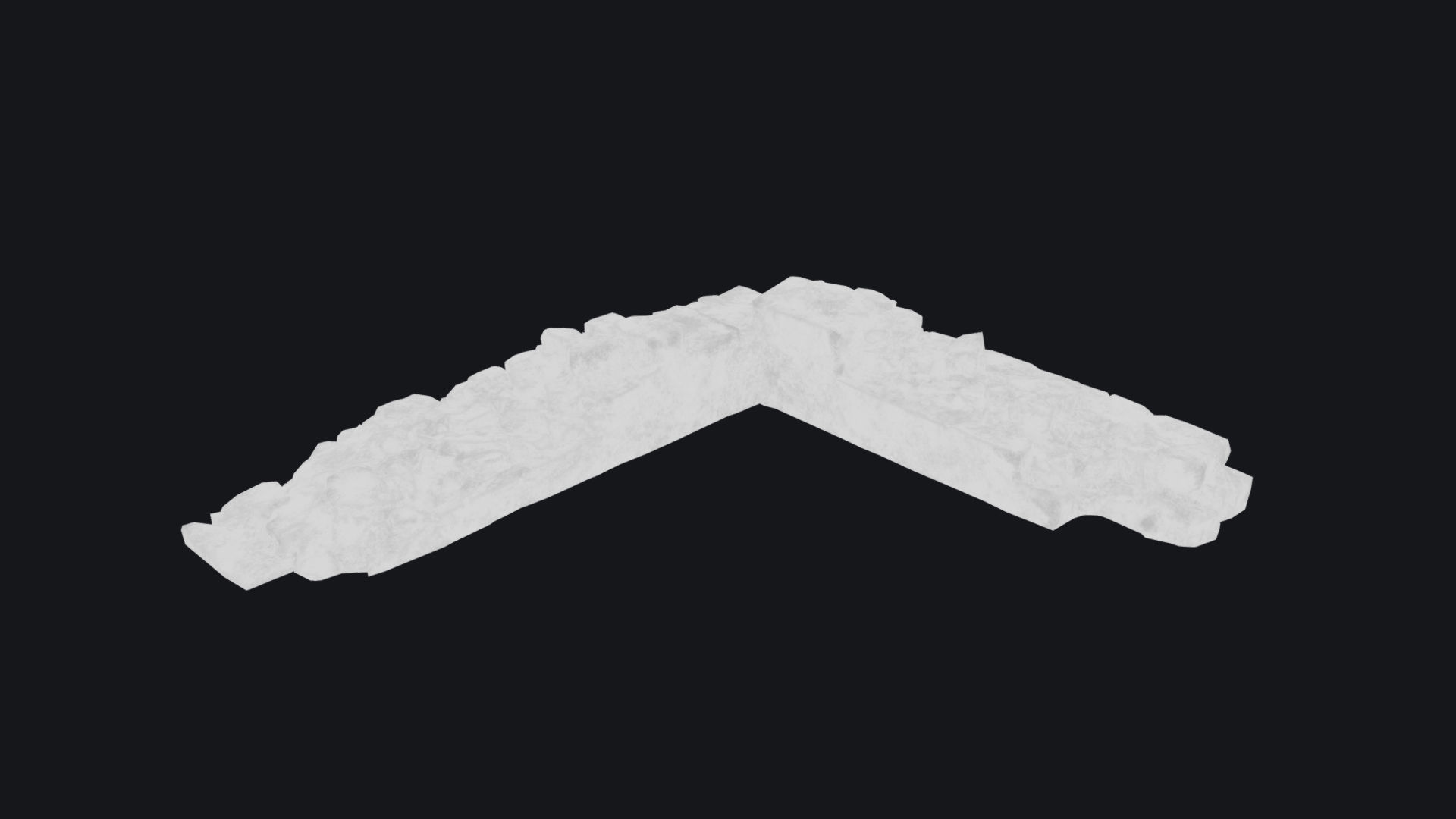 Game Ready Scanned Castle Ruins - Part of a Wall Low-poly 3D model_3