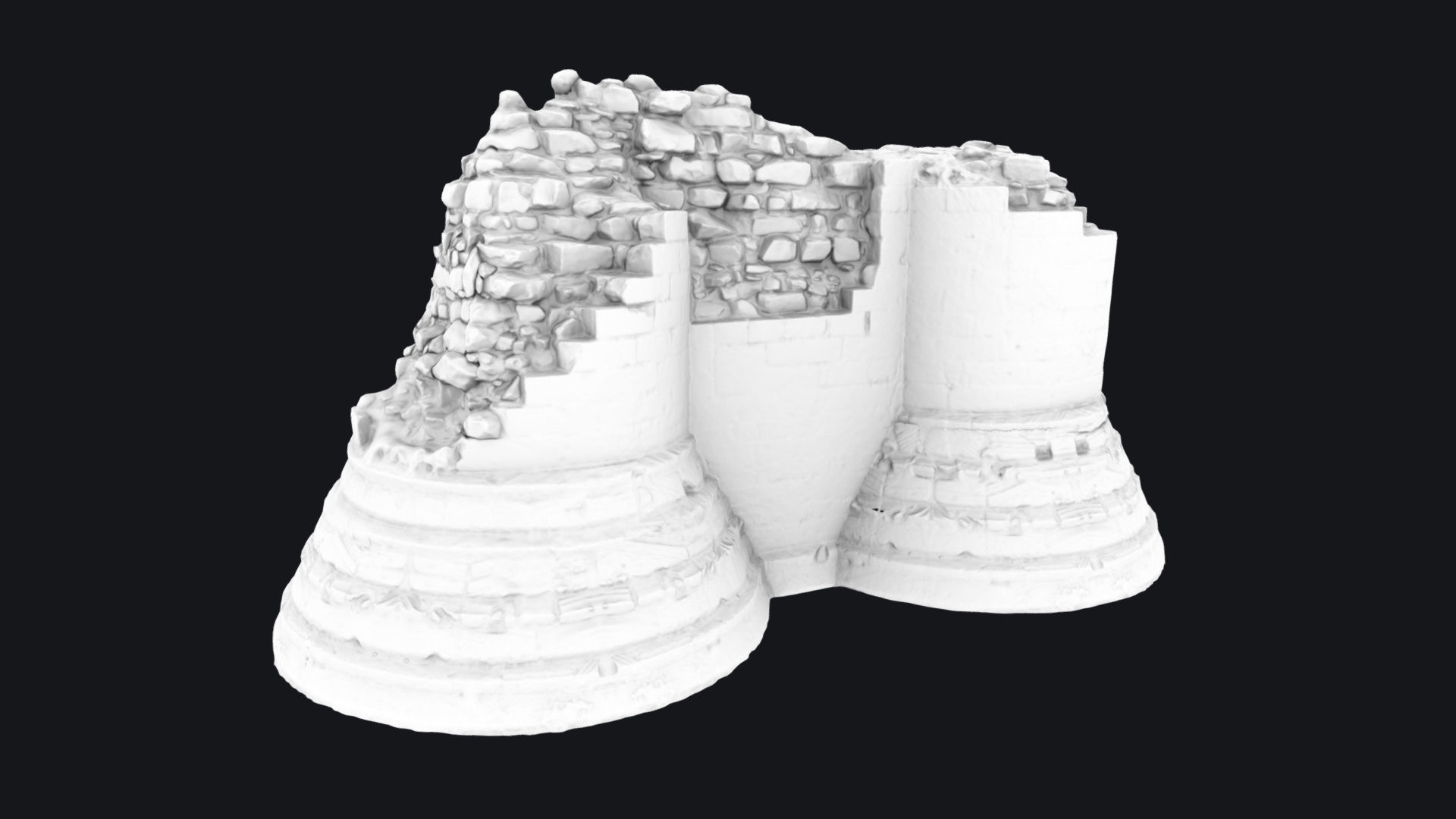 Game Ready Scanned Castle Ruins v4 Low-poly 3D model_2