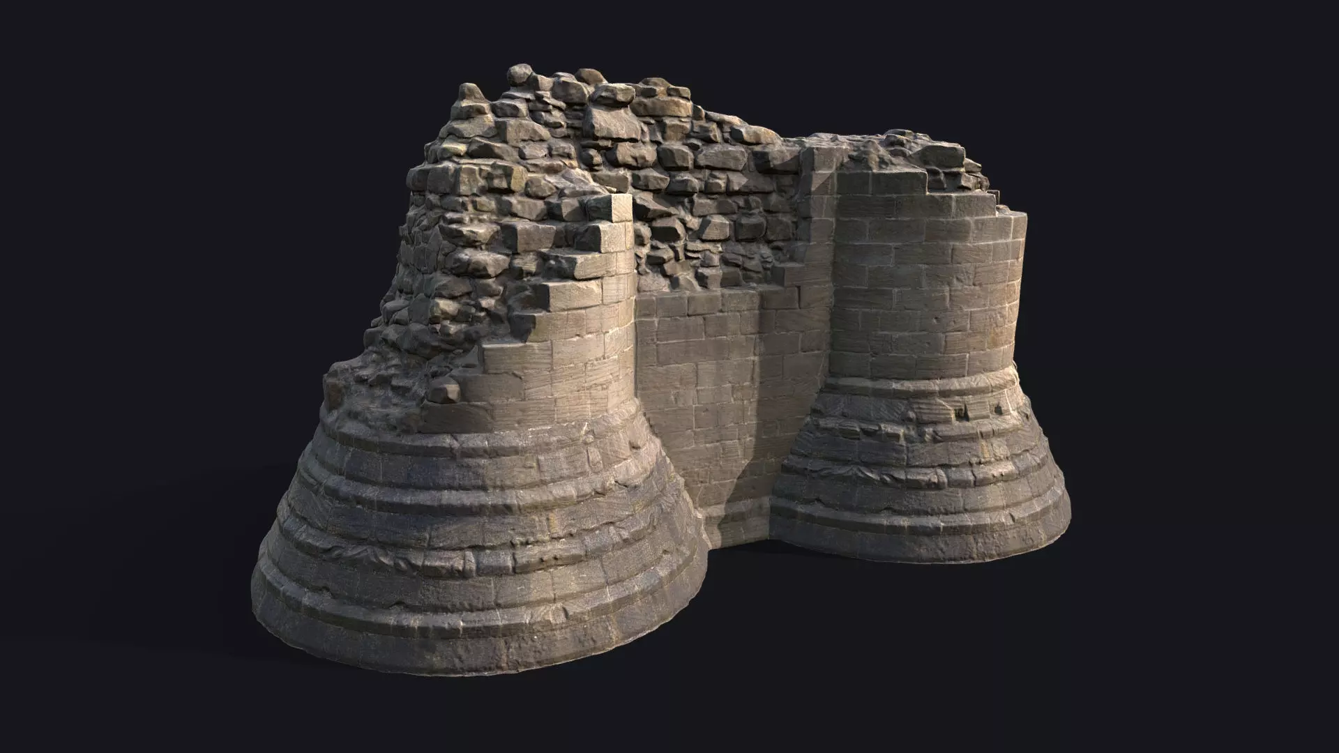 Game Ready Scanned Castle Ruins v4 Low-poly 3D model_0