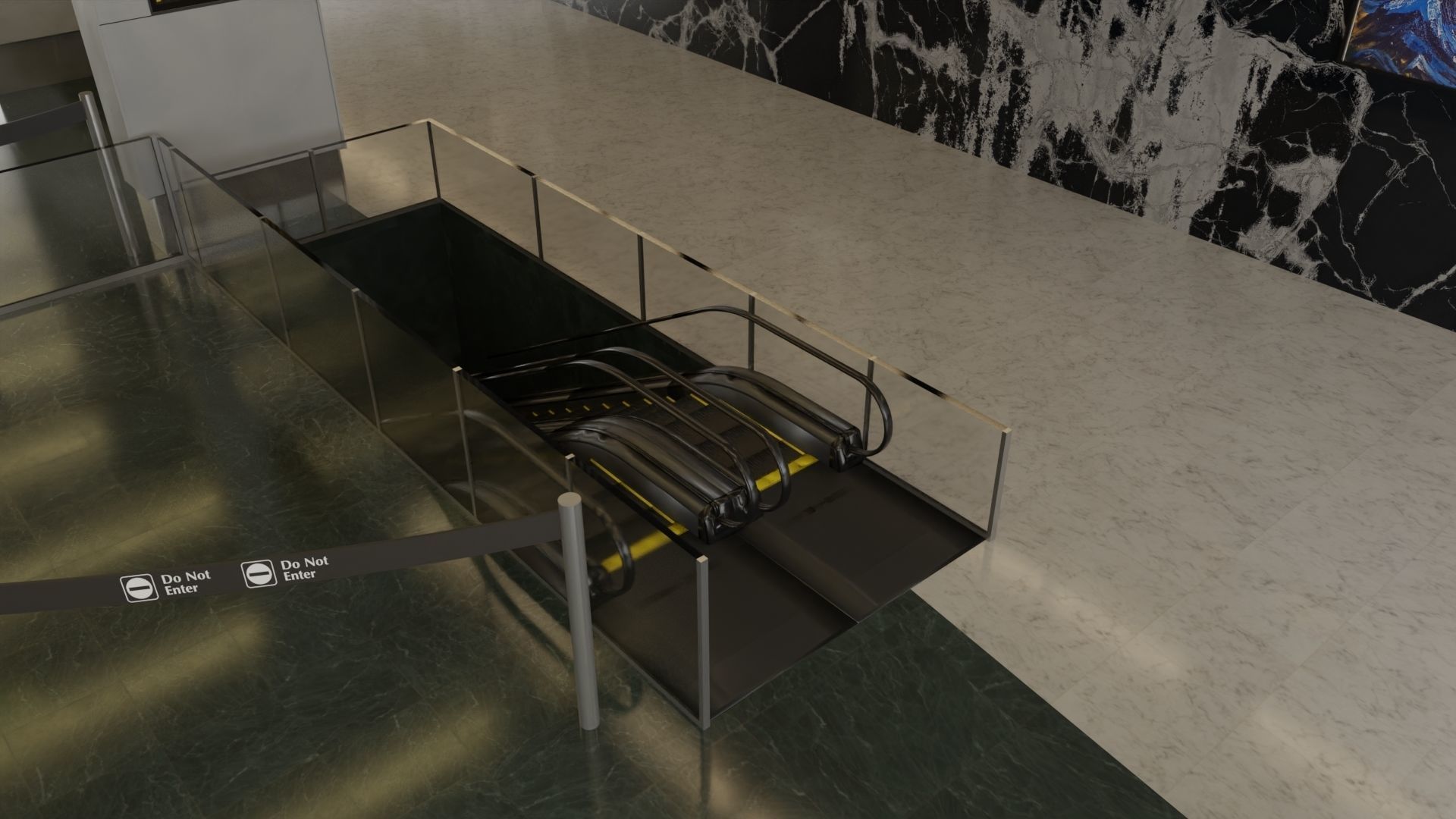 Airport Interior Scene Low-poly 3D model_6