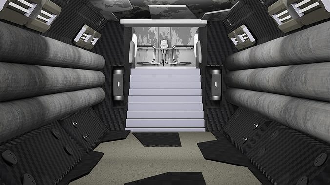 Sci-fi futuristic tunnel underground Low-poly 3D model