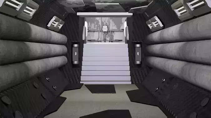 Sci-fi futuristic tunnel underground