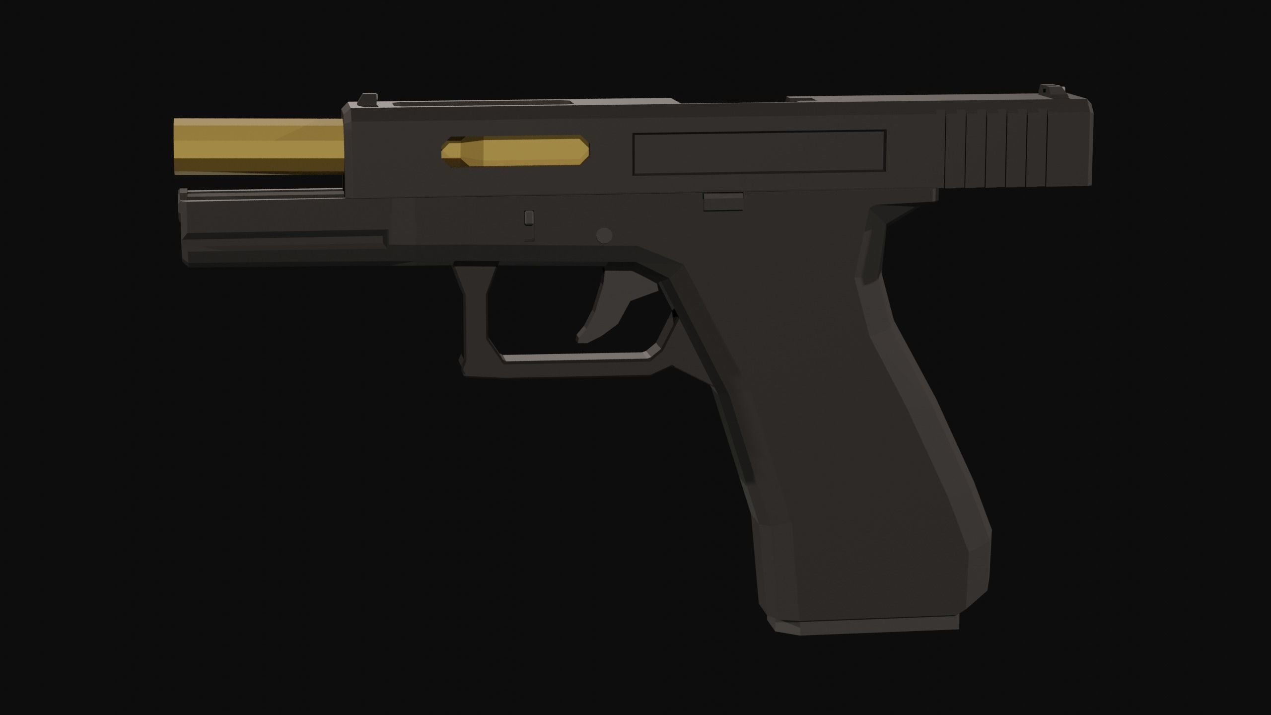Custom Pistol Low Poly Low-poly 3D model_9