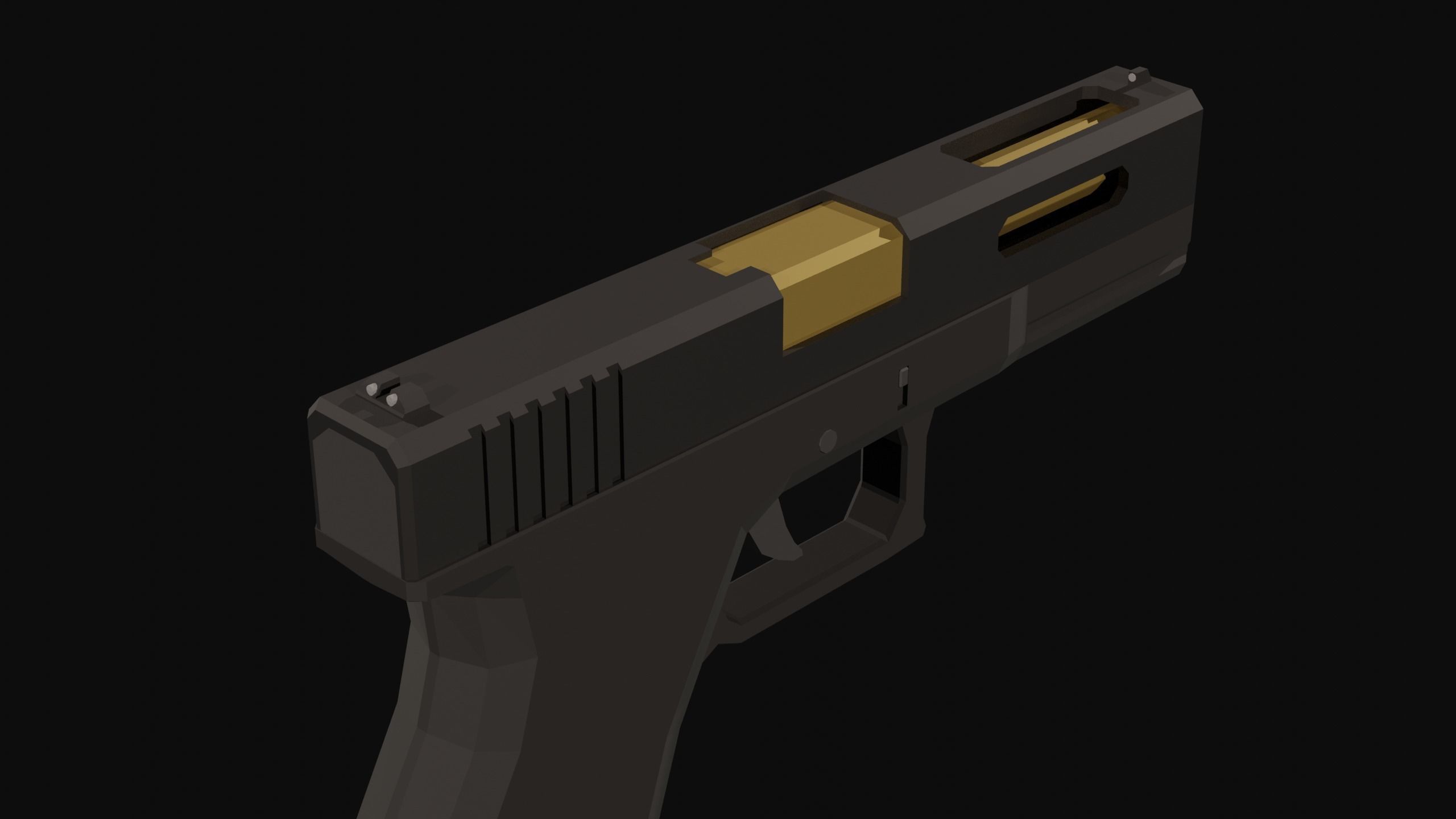 Custom Pistol Low Poly Low-poly 3D model_8