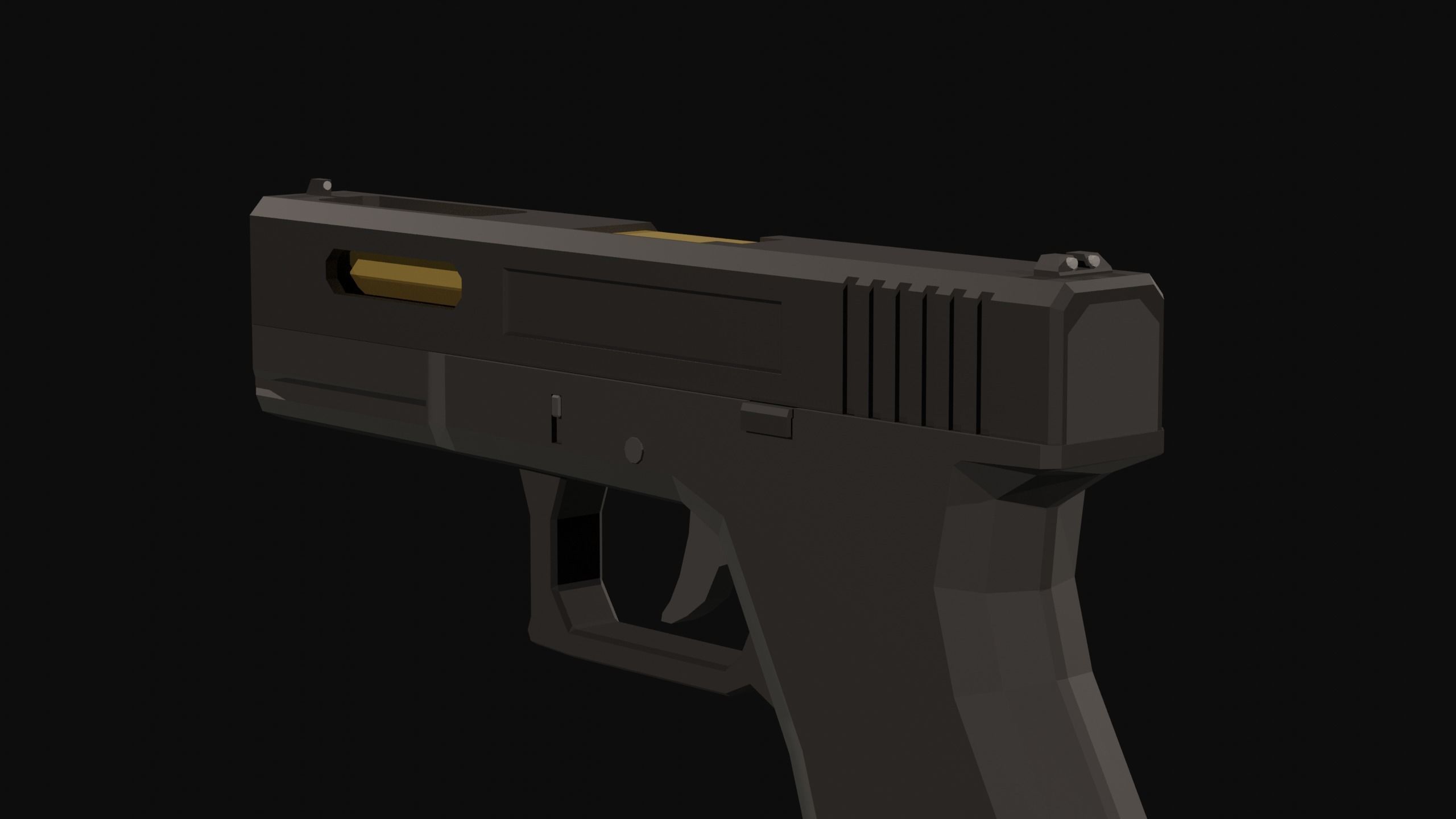 Custom Pistol Low Poly Low-poly 3D model_4