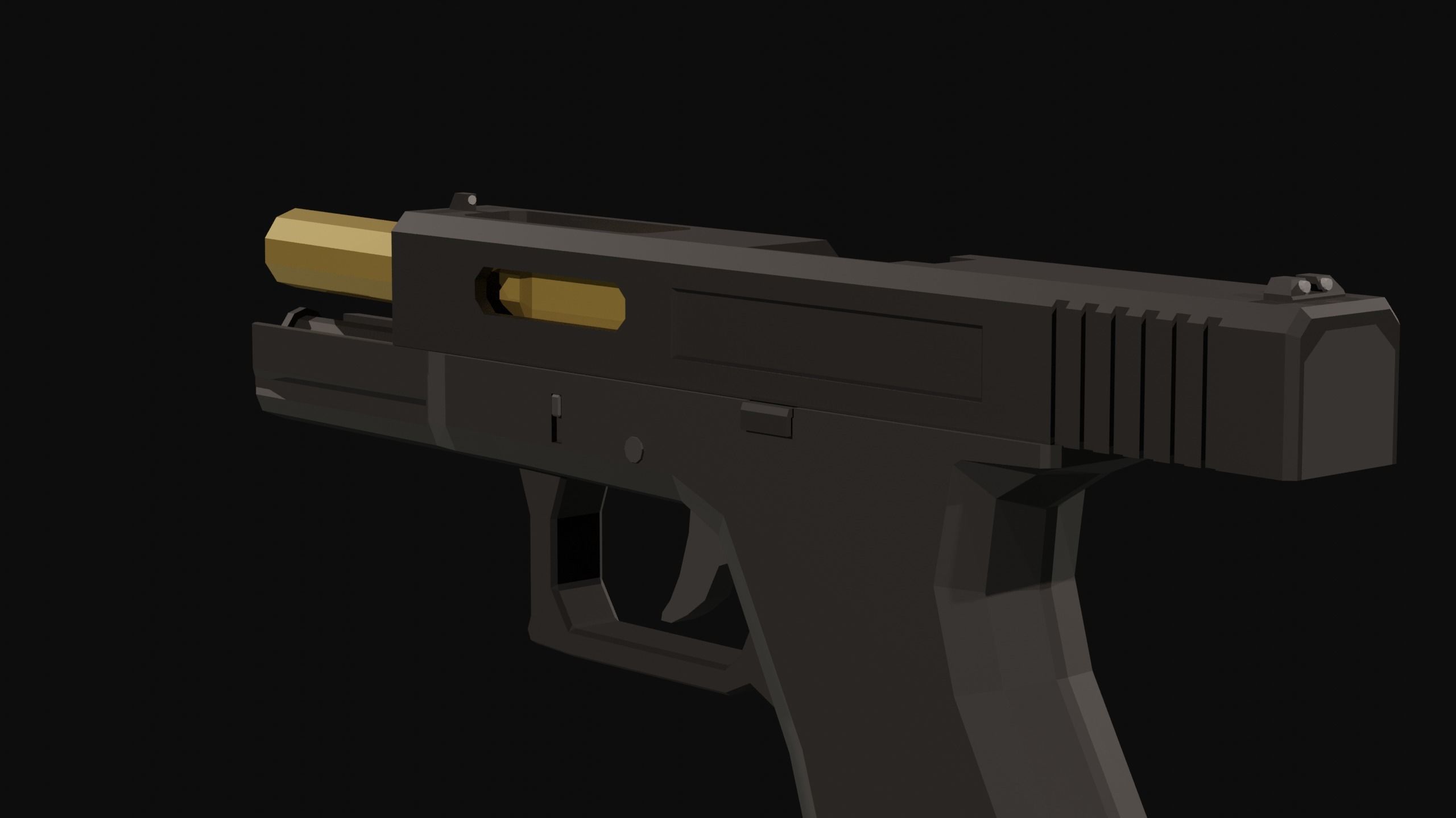Custom Pistol Low Poly Low-poly 3D model_3