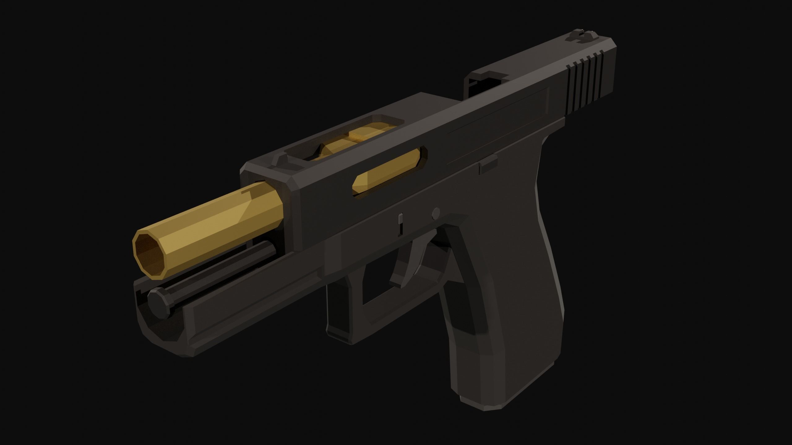 Custom Pistol Low Poly Low-poly 3D model_1