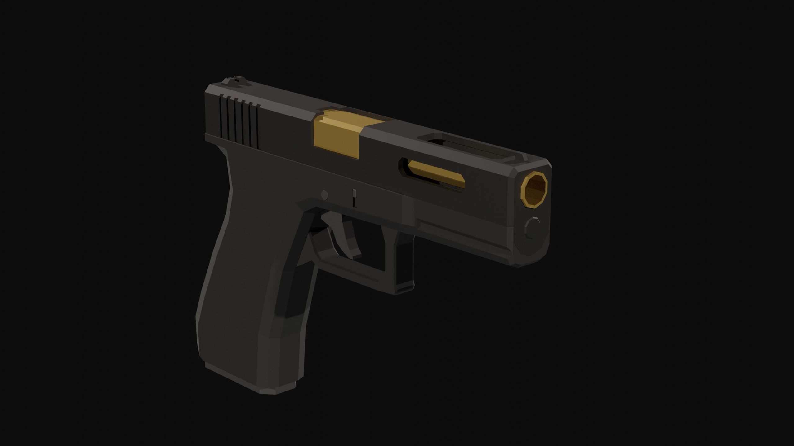Custom Pistol Low Poly Low-poly 3D model_7