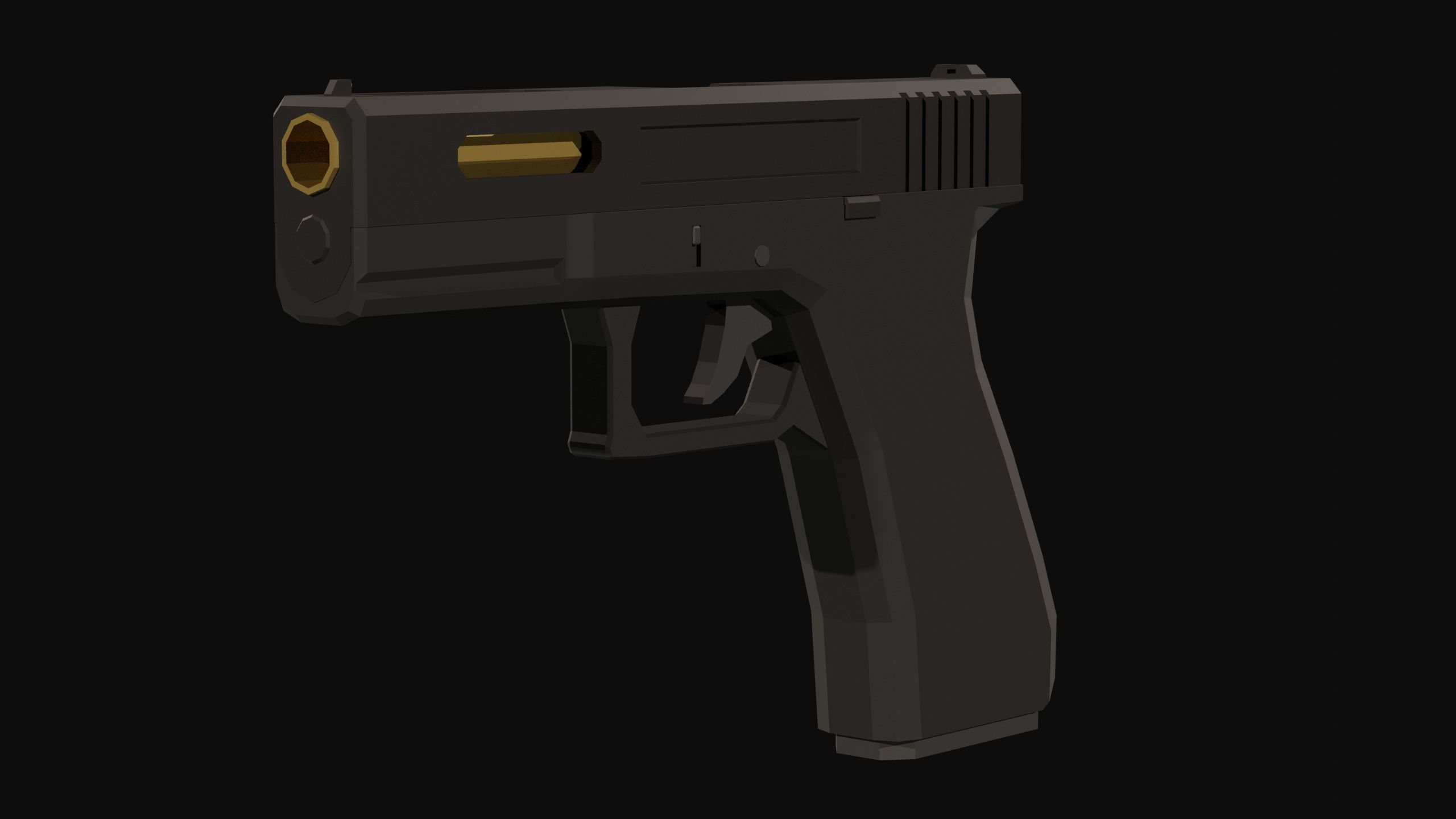 Custom Pistol Low Poly Low-poly 3D model_2