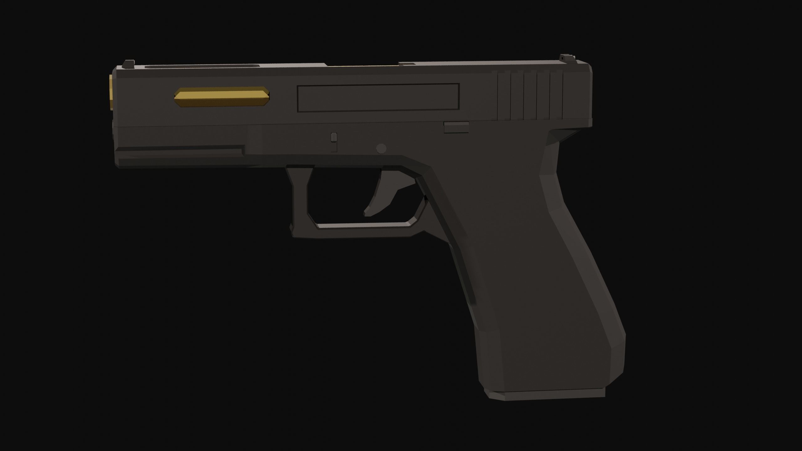Custom Pistol Low Poly Low-poly 3D model_10