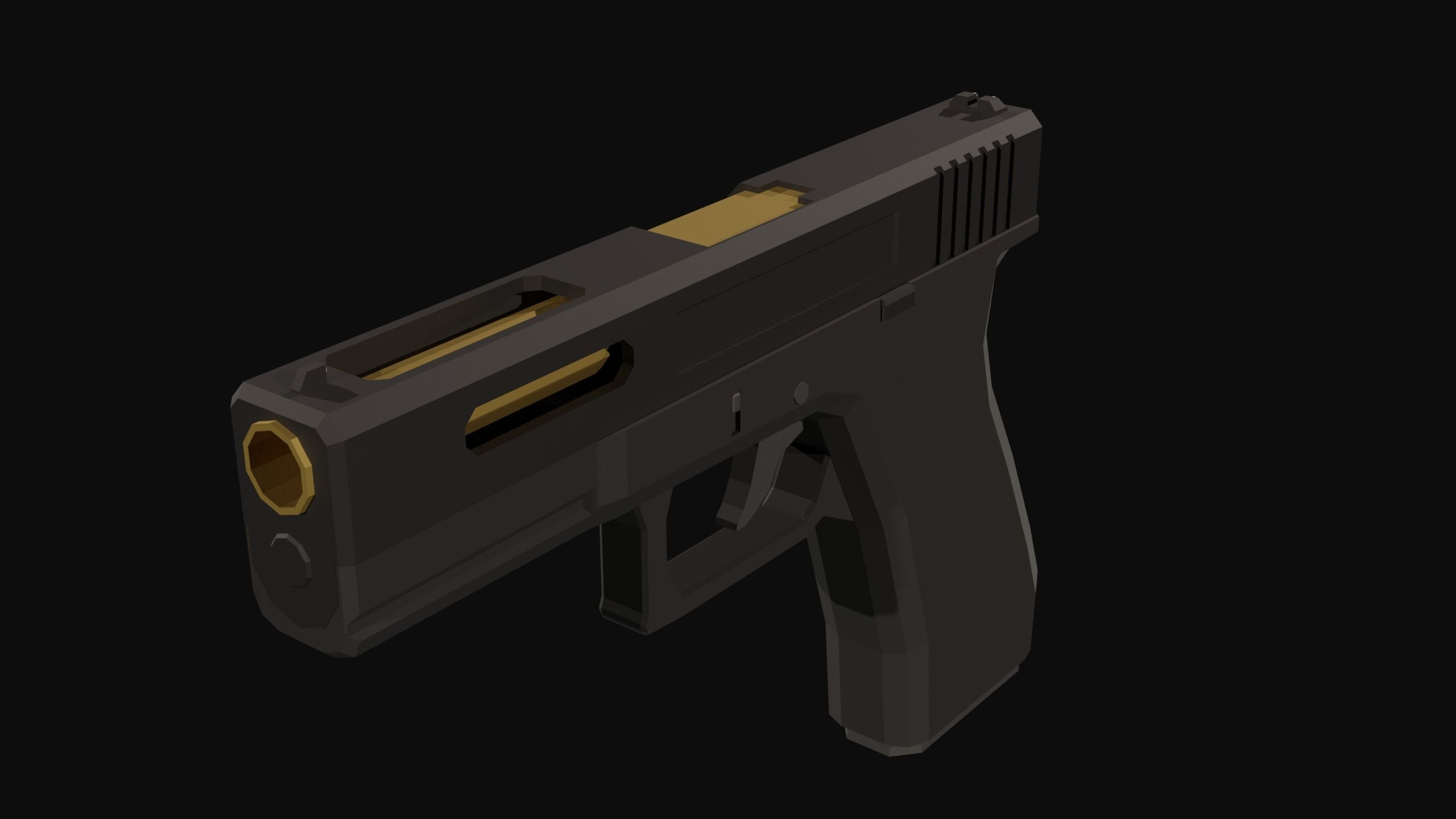 Custom Pistol Low Poly Low-poly 3D model_5