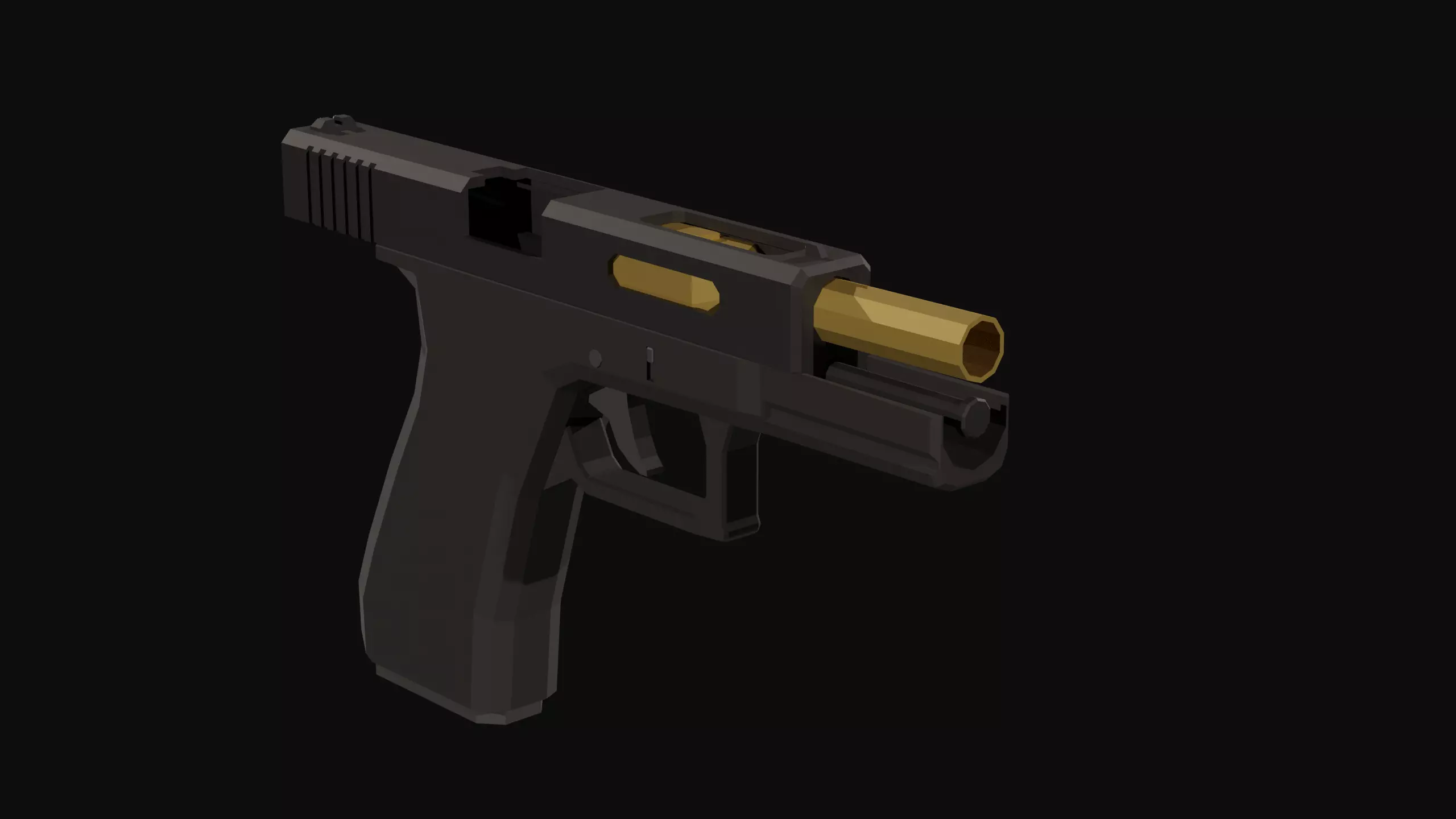 Custom Pistol Low Poly Low-poly 3D model_0