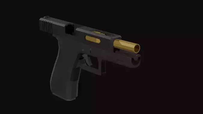 Custom Pistol Low Poly Low-poly 3D model