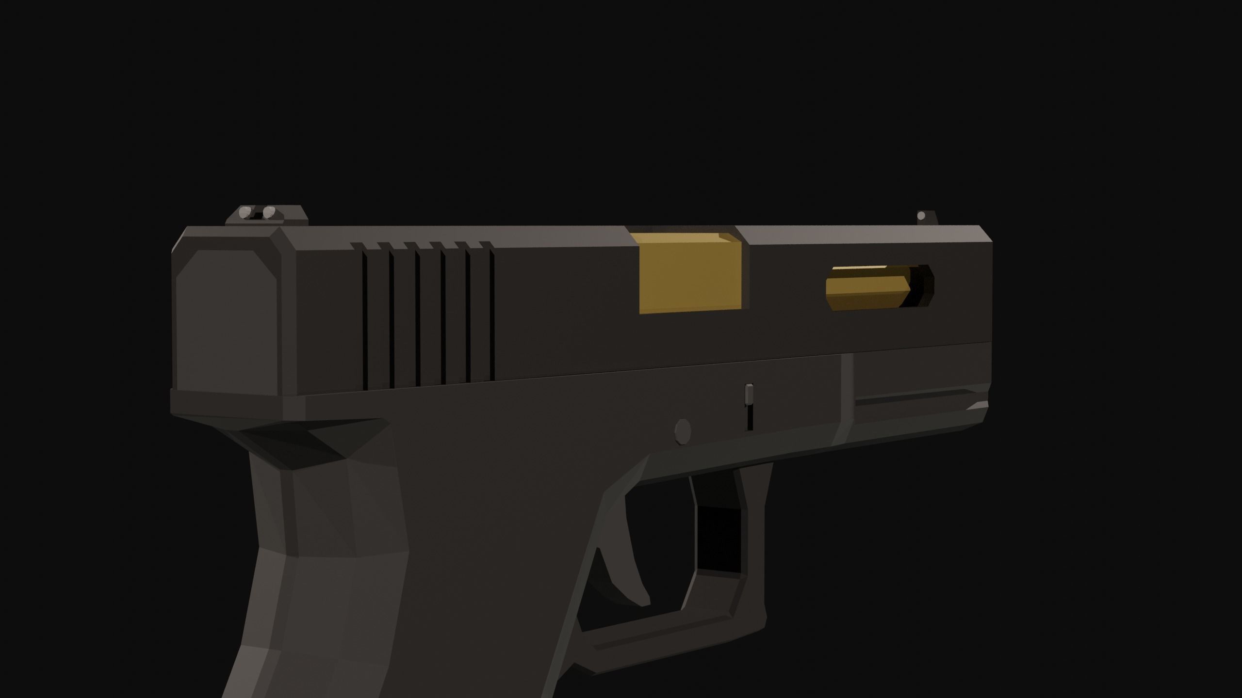 Custom Pistol Low Poly Low-poly 3D model_6