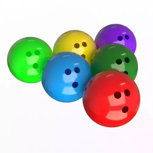 Bowling Ball Set Low-poly 3D model