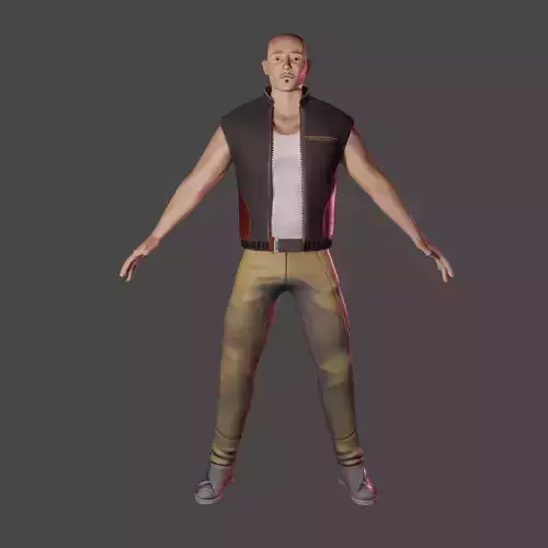 Human bold character and vest