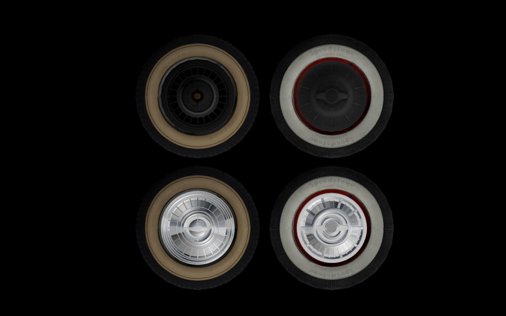 Detailed hubcaps from the Mafia 2 game Low-poly 3D model_2