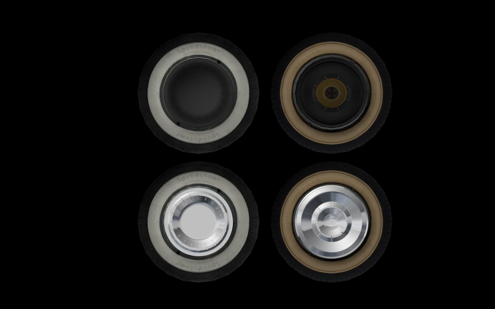 Detailed hubcaps from the Mafia 2 game Low-poly 3D model_3