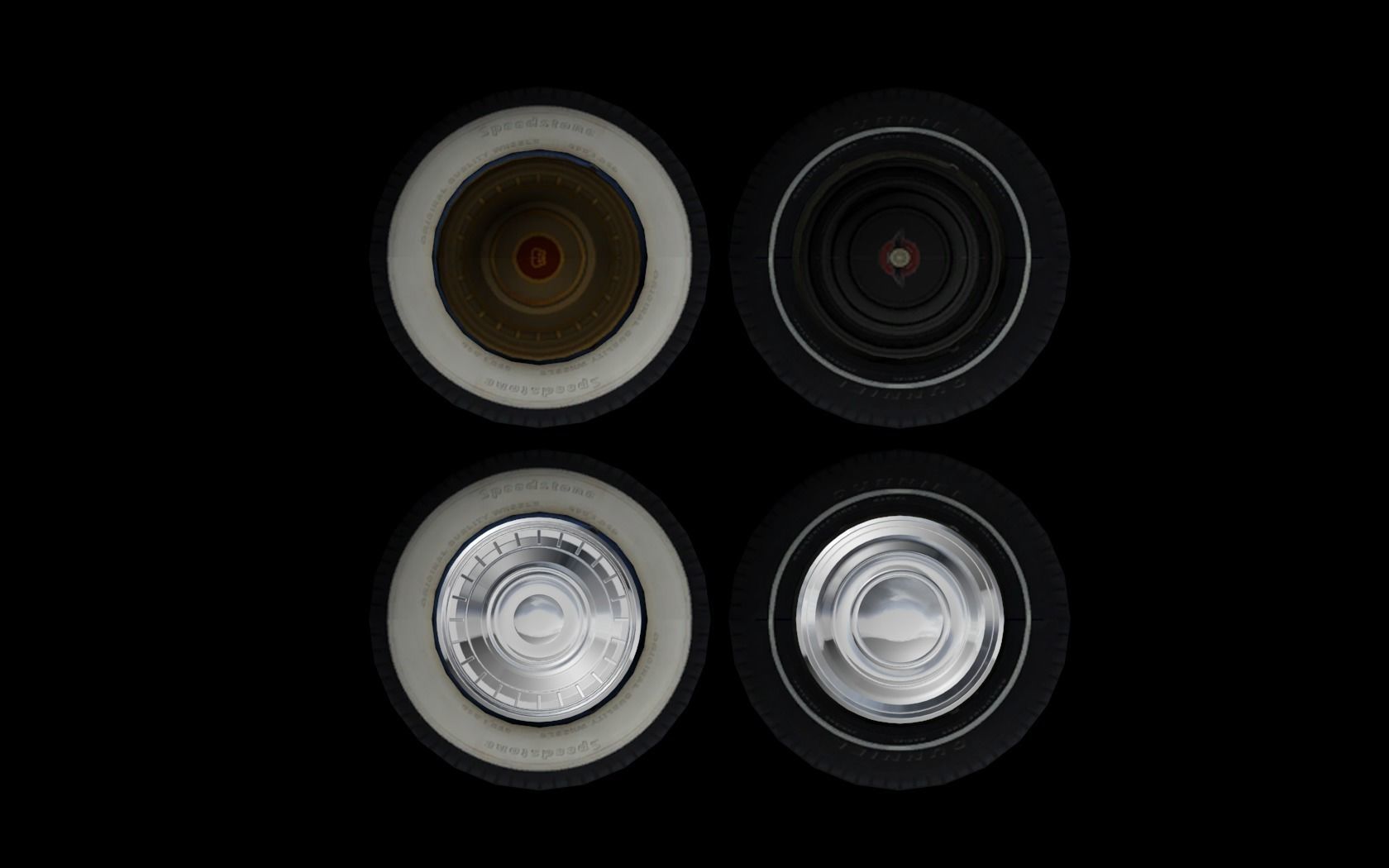 Detailed hubcaps from the Mafia 2 game Low-poly 3D model_4